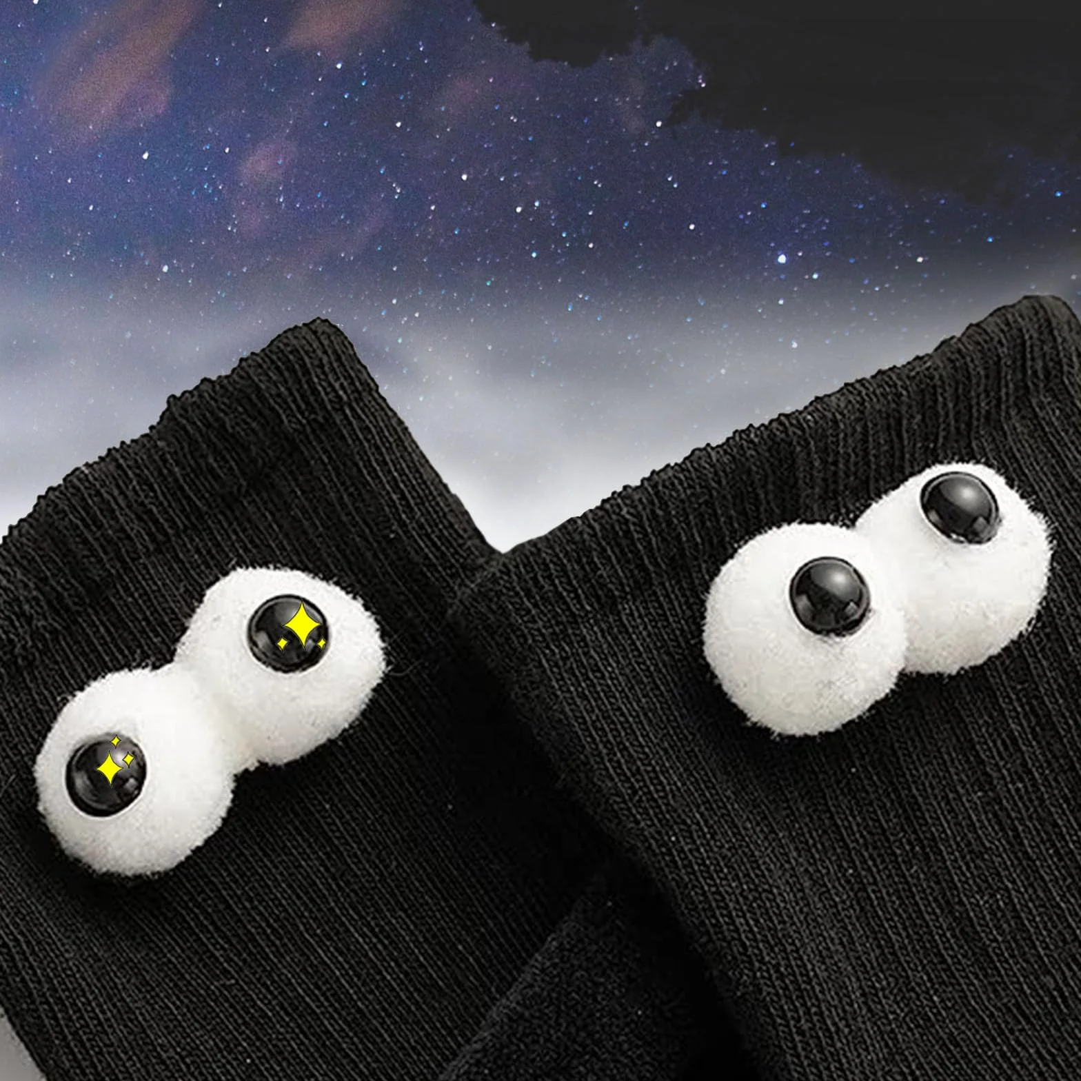2 Pares Calcetines para Parejas con Las Manos, Calcetines Magnéticos para Sujetar Las Manos, Divertidos Calcetines Magnéticos con Succión en 3D para Muñecas, Calcetines de Tubo Medio