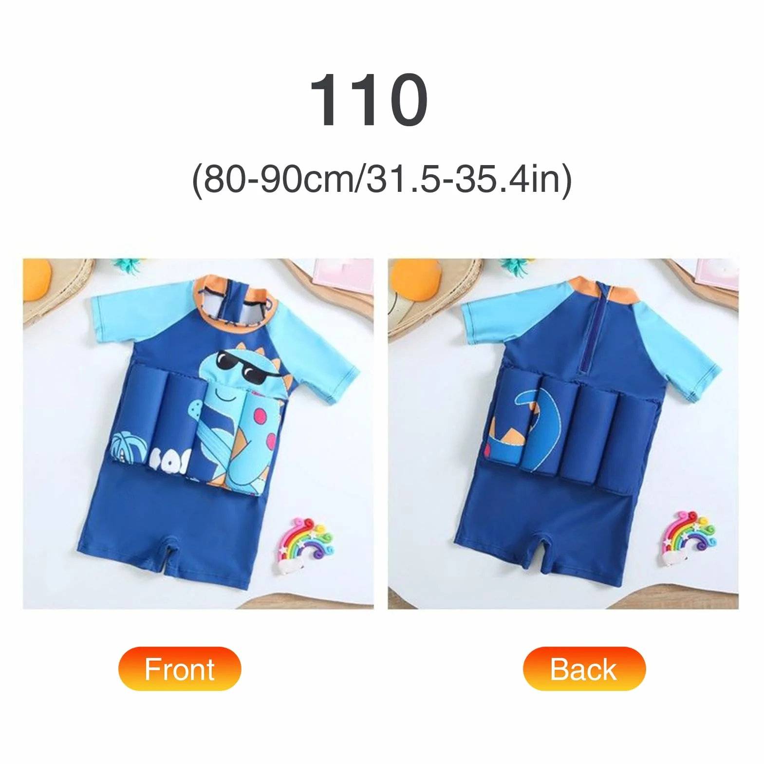 Traje Flotante Para Niños Pequeños,Traje de Baño Flotante Bañador Flotador - Chaleco Natación Rápido Secado Motivo Dinosaurio para Niños Niñas Piscina Playa Verano Deportes Acuáticos Natación Exterior