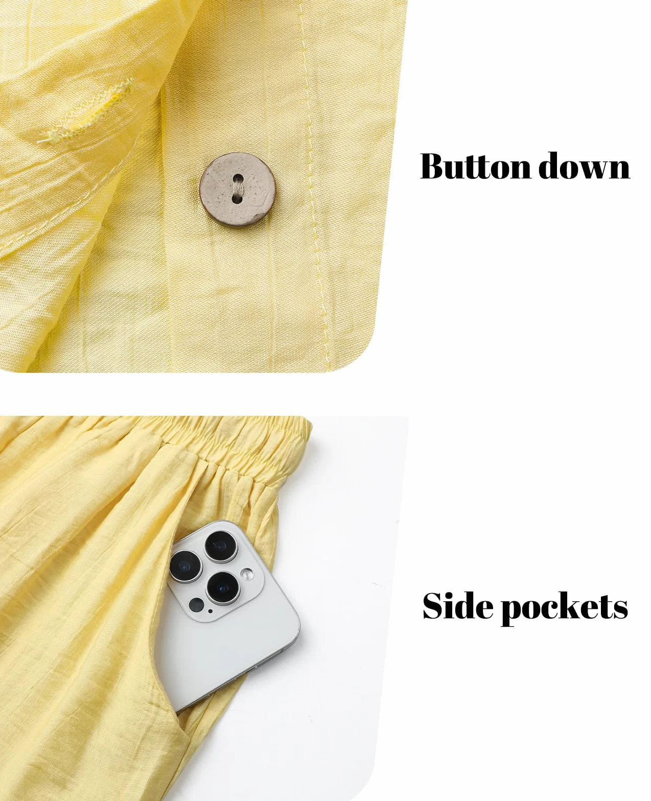 Adigaber Chándal de Manga Larga para Mujer Camisa con Botones y Holgado Cintura Alta Pierna Ancha Cordón Pantalones con Bolsillos