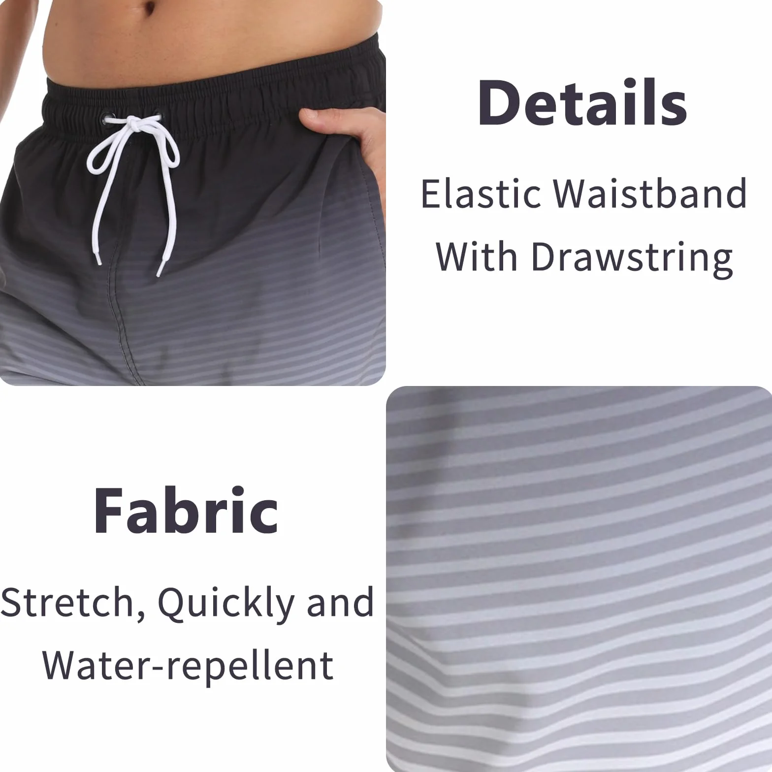 Bañador Hombre Shorts de Baño 2 en 1 con Forro de Compresión Pantalones Cortos de Natación Elásticos de Secado Rápido Shorts de Playa con 2 Bolsillos con Cremallera