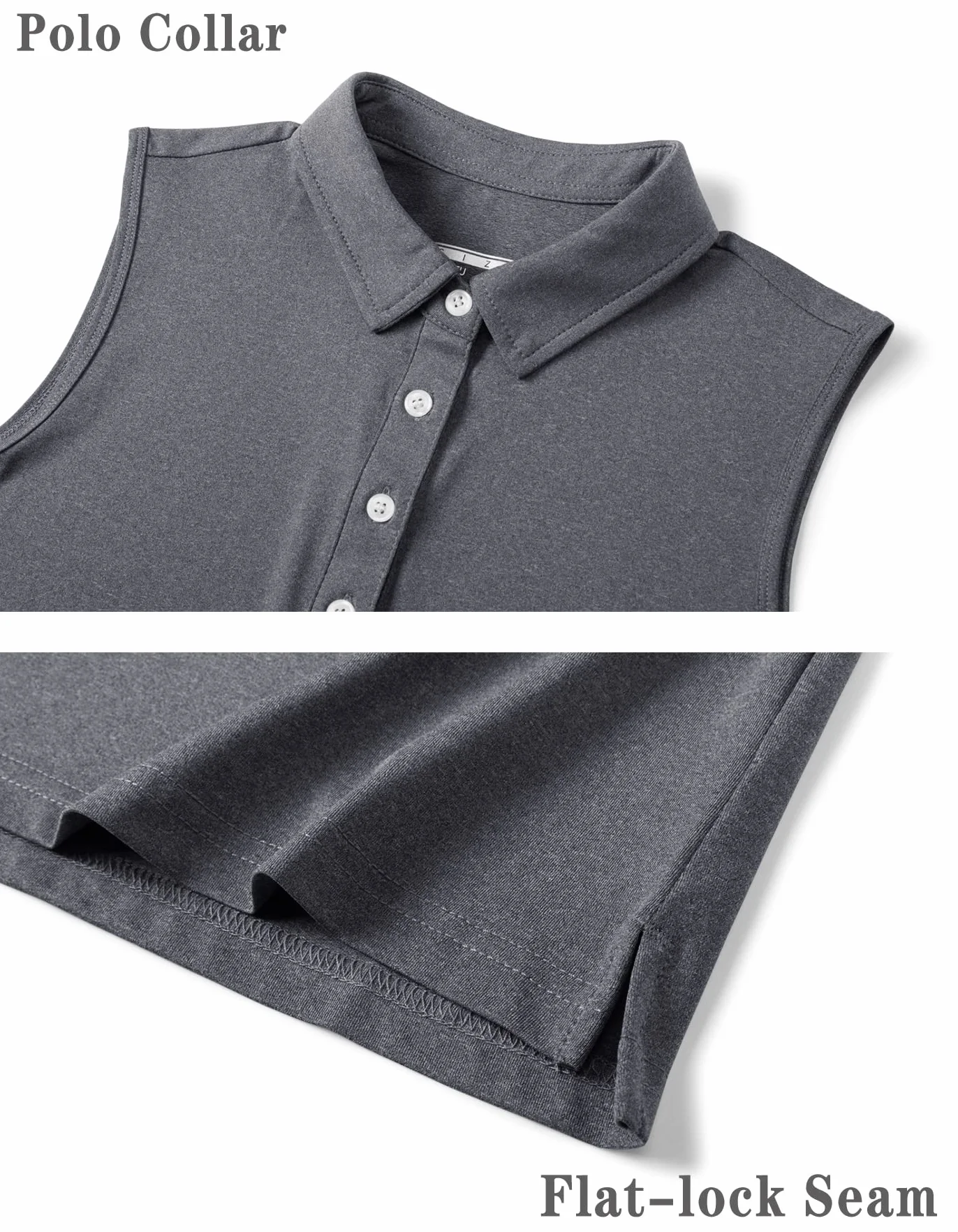 KEFITEVD Polos Sin Mangas para Mujer Camiseta Sin Mangas Deportiva de Secado Rápido Cómodos Polos de Tenis y Golf para Verano