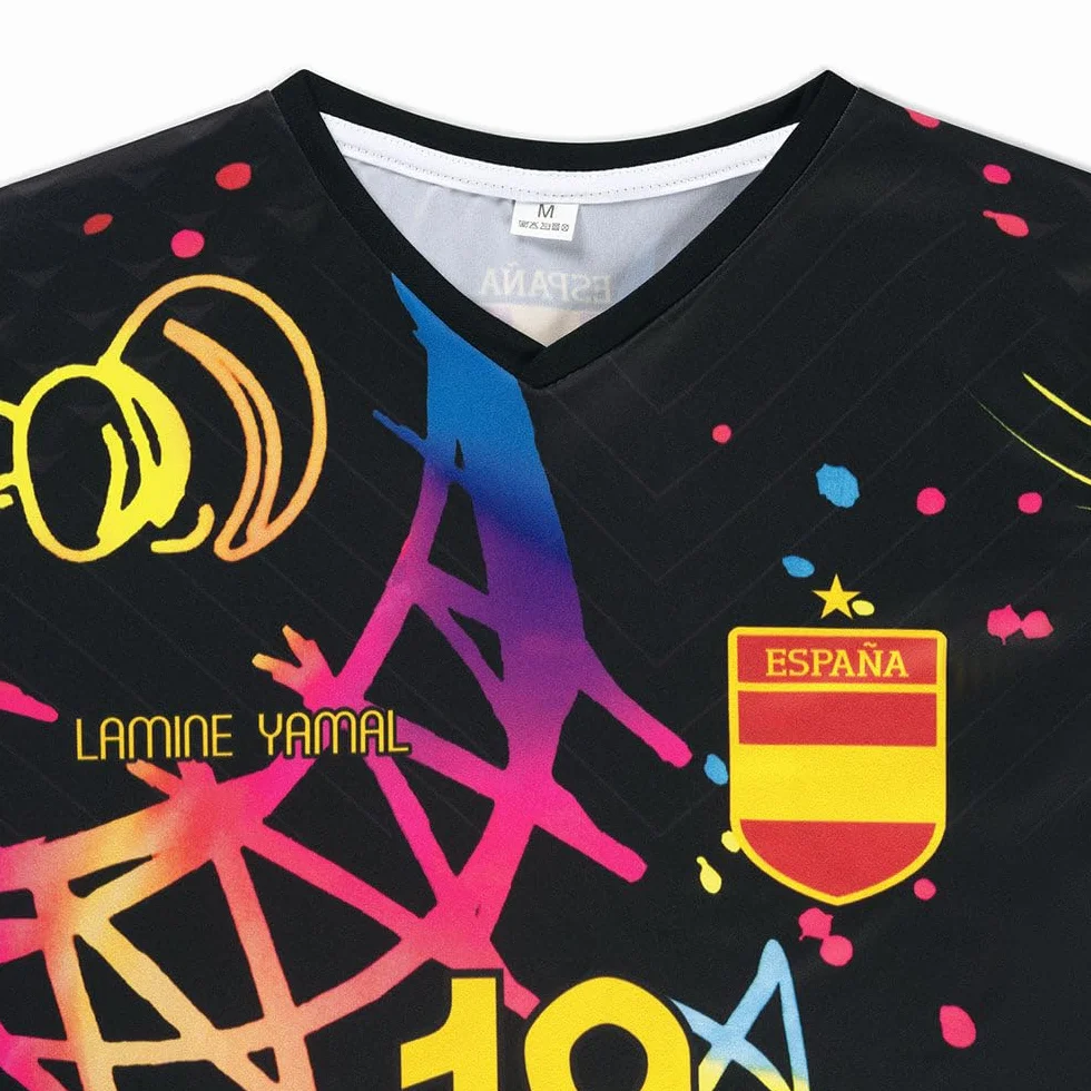 Camiseta Lamine Yamal Niño y Adultos - Camiseta de Fútbol de España - Kit de Juego - Equipación de fútbol - Chico - Ropa de Futbol - Talla 116