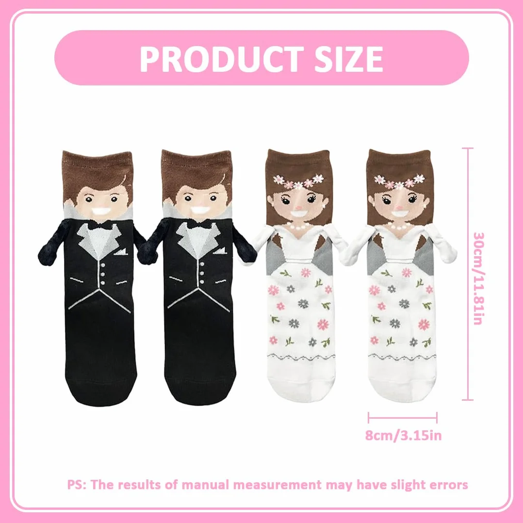 2 Piezas Calcetines de Boda Para Hombres y Mujeres, Lindos Para Parejas, Regalos Divertidos Para Recién Casados, Para Novia y Novio, Regalos para la Pareja en su Día Especial