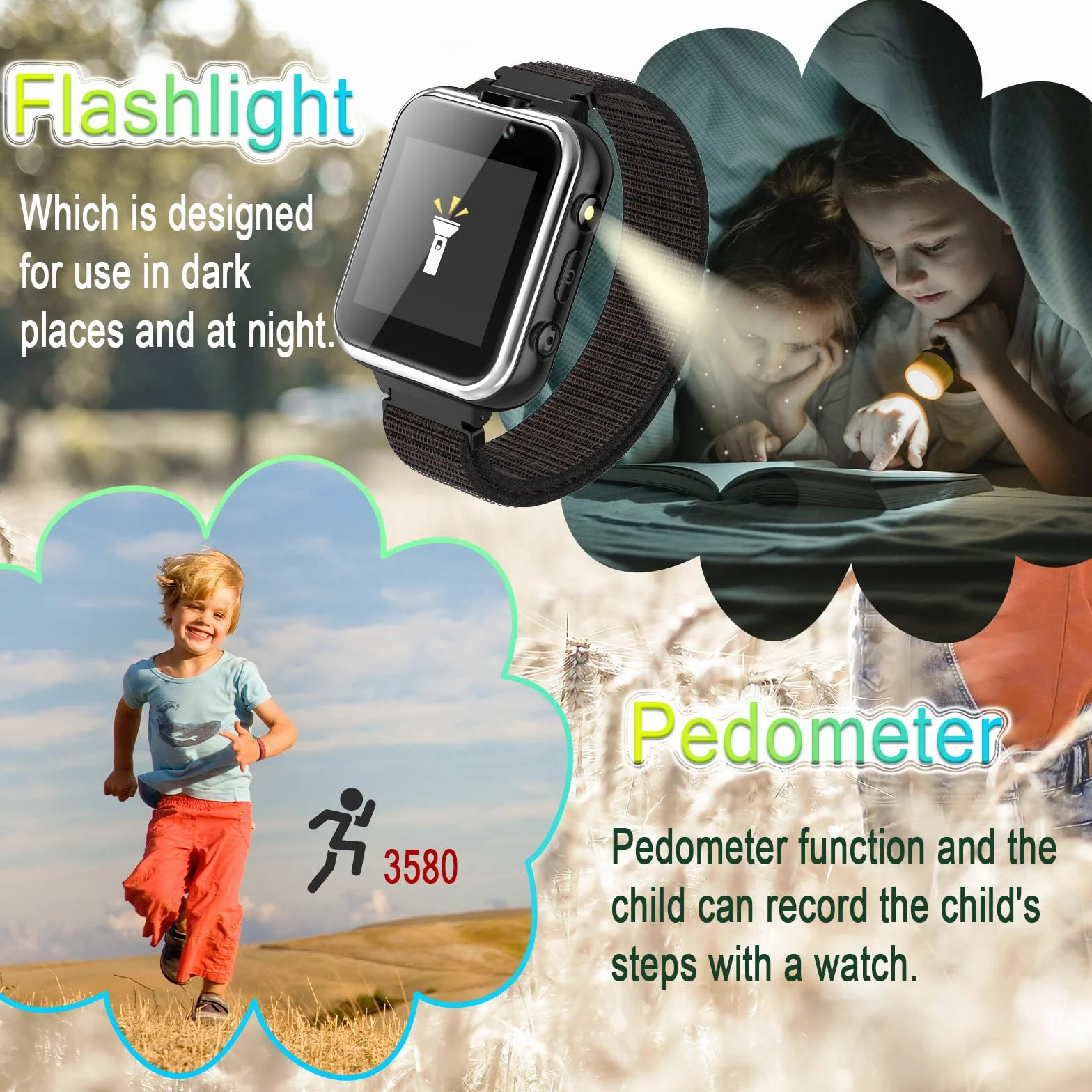 PTHTECHUS Smartwatch para Niños, Reloj Inteligente MP3 con SOS Cámara Juego Despertador Regalos Relojes para Niños Niñas 5-15 años de Edad