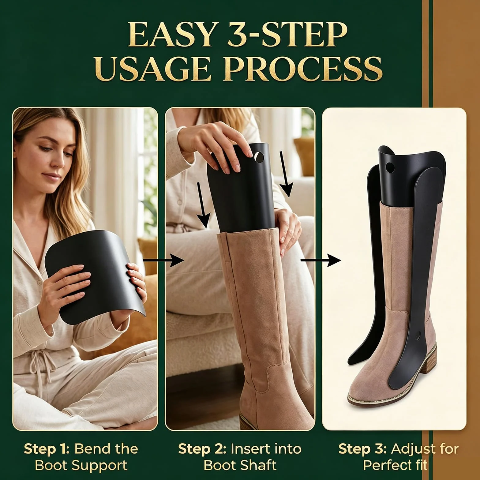 QUUPY 2 pares de insertos de plástico para botas altas para mujer (27 cm)