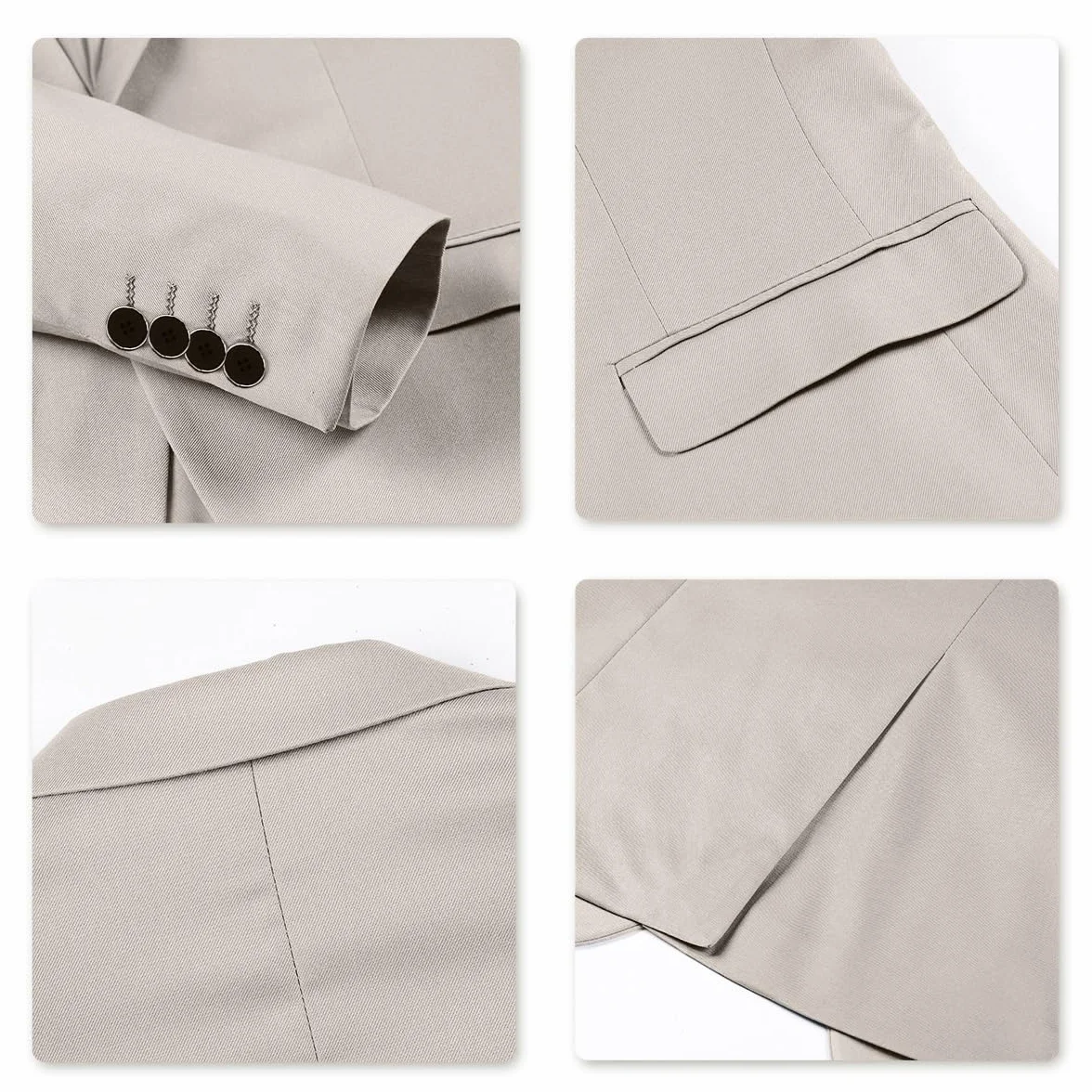 Allthemen Trajes para Hombre 3 Piezas Slim Fit Boda Esmoquin Formal Un botón Cerrar Blazers Chaqueta Chaleco Pantalones