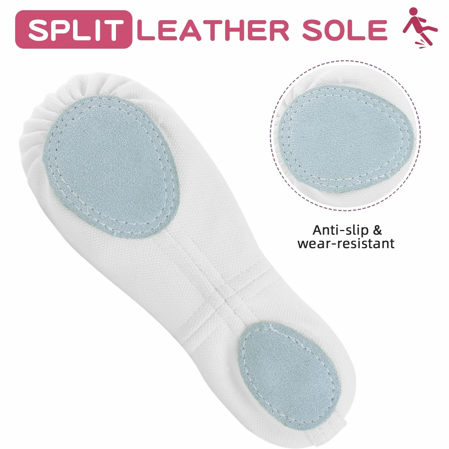Zapatillas Ballet Mujer Elástica Zapatos Ballet Niña con Suela de Cuero Dividido