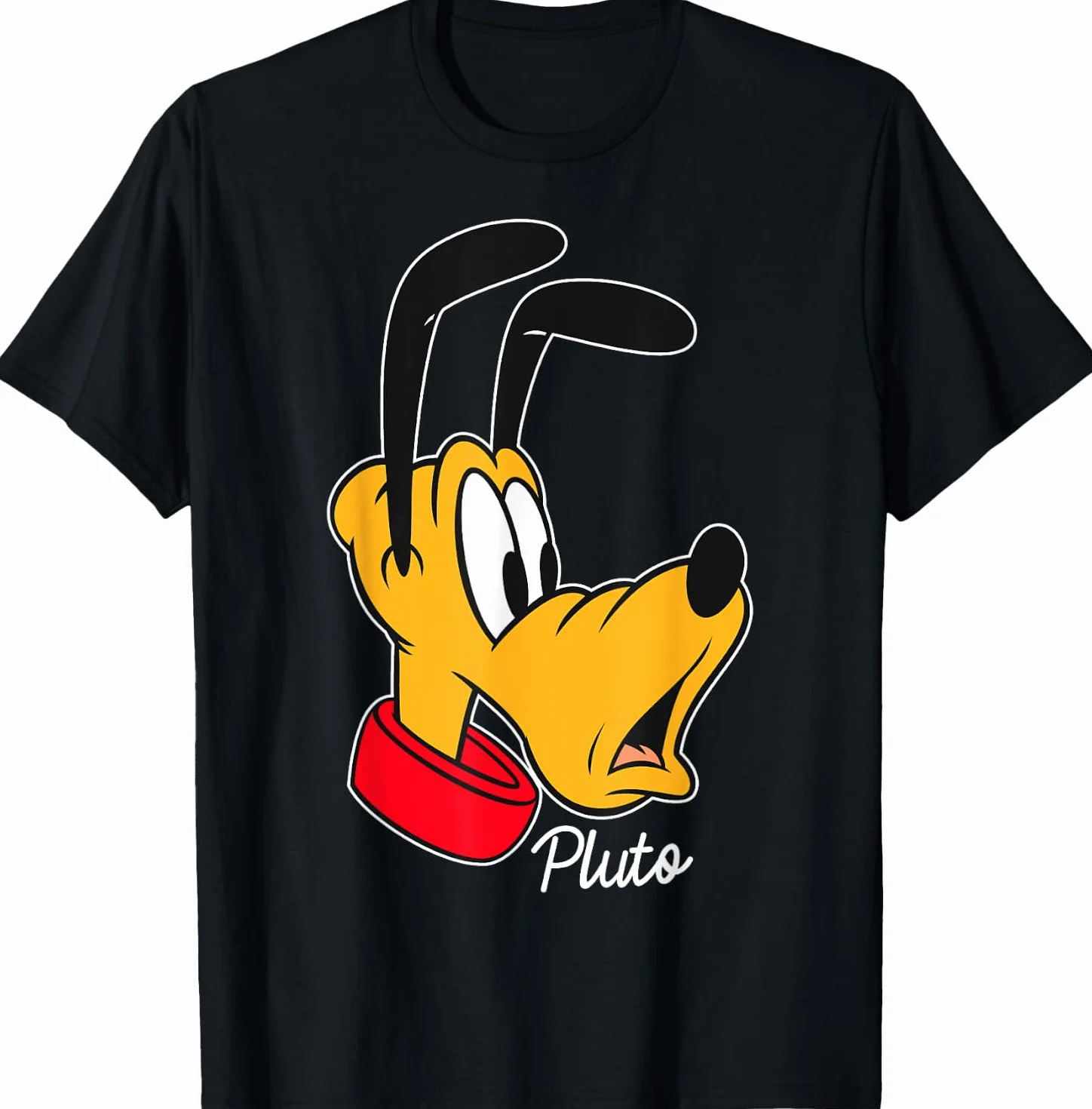 Disney Mickey And Friends Pluto Big Face Signature Camiseta