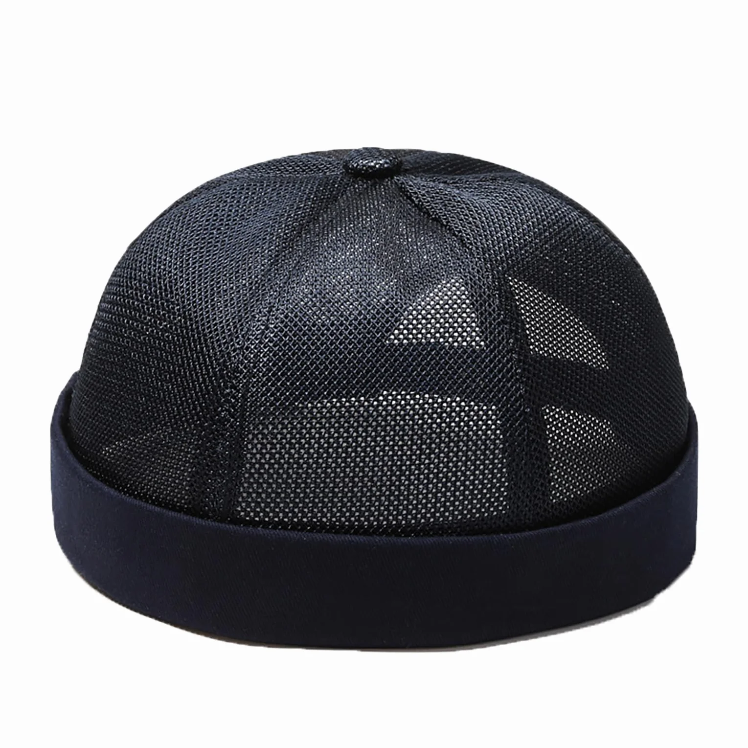 YAMEE Verano Gorro de Marinero de Malla Transpirable Sin ala para Hombre con Puño Enrollado,Sombrero Mujer con Plegable Beanie,Gorra Sin Visera Hombre,Gorras de Dockers Estilo Retro,Gorro Portuario
