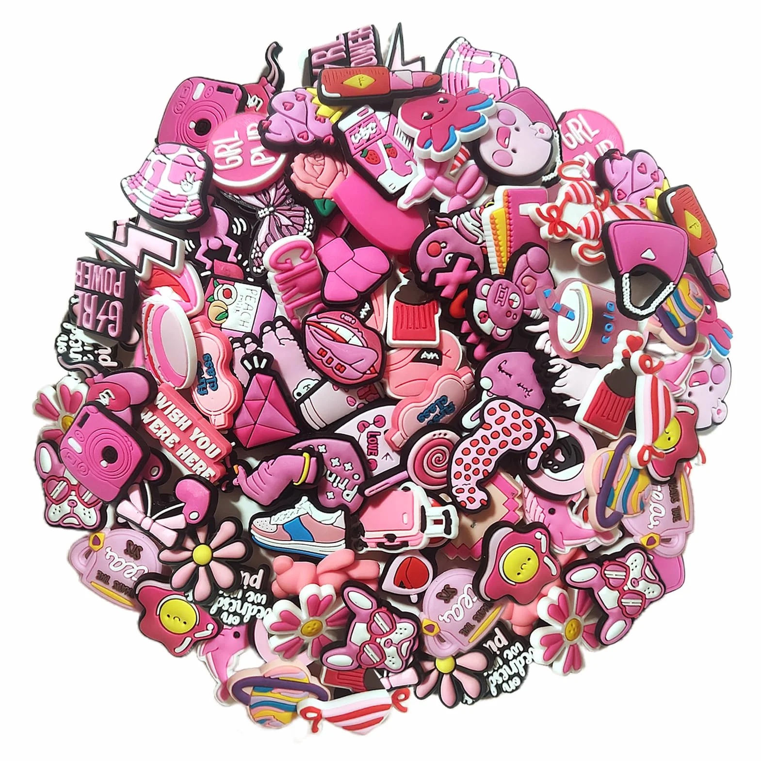 60 Piezas Pin Crocs, PVC Shoe Charms, Jibbitz Crocs, Accesorios Crocs, Pines para Zapatos de Crocs, Adornos de Zapatos, para Adultos, Niños y Niñas