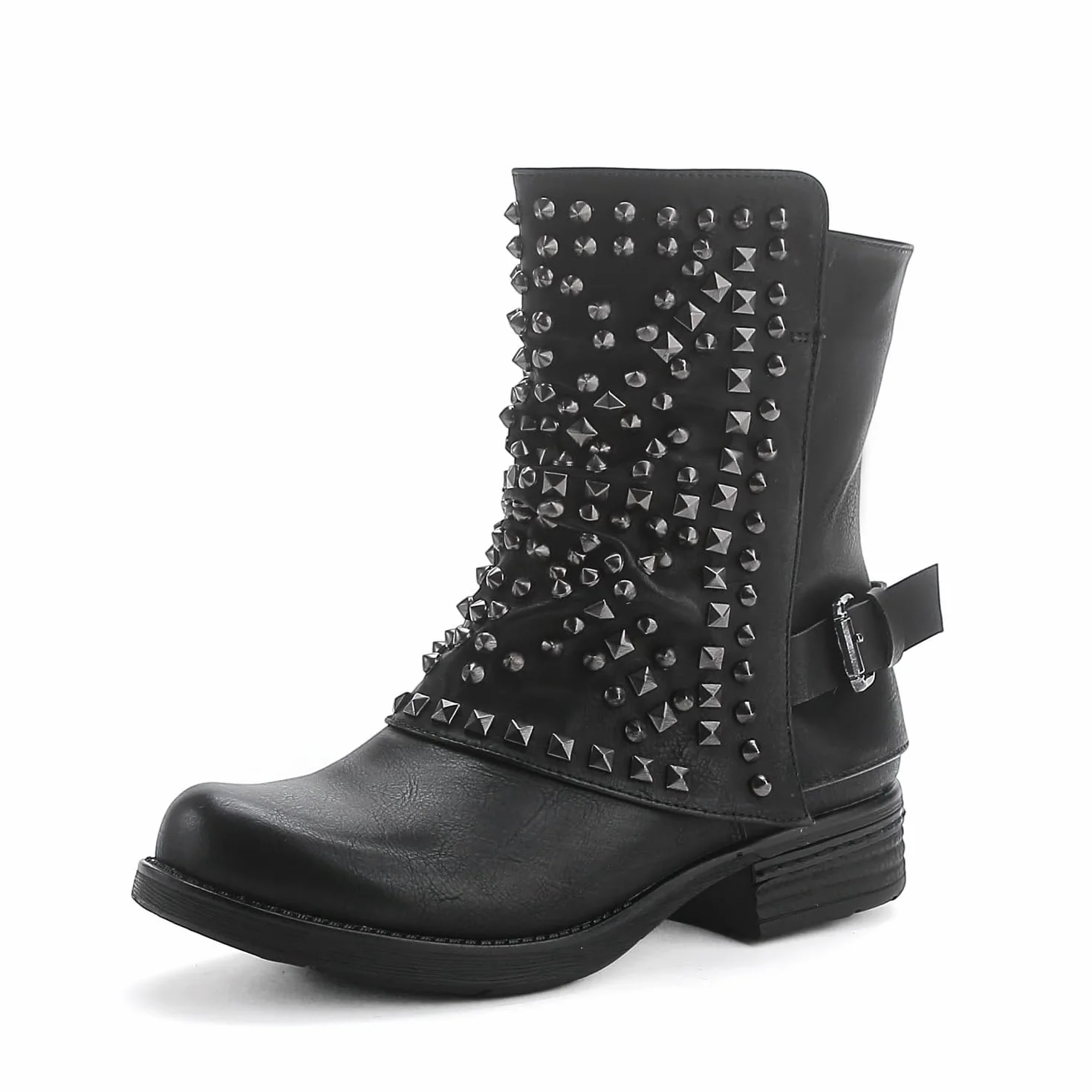 Pogolino ST016 - Botines para mujer con remaches y cremallera