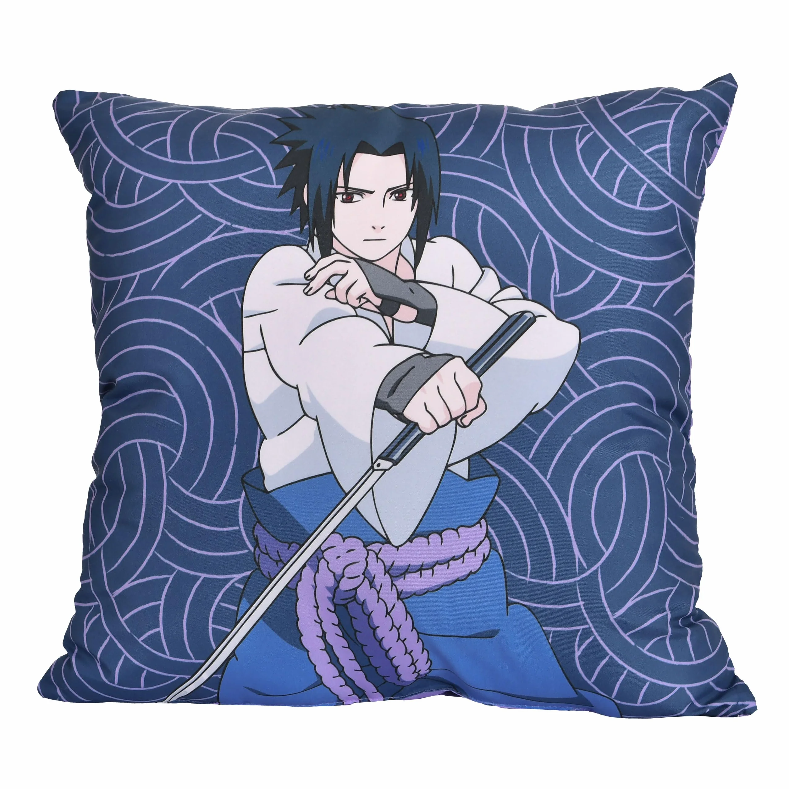 Cojín Naruto Sasuke 40 x 40 cm Rojo Púrpura para Fans del Anime