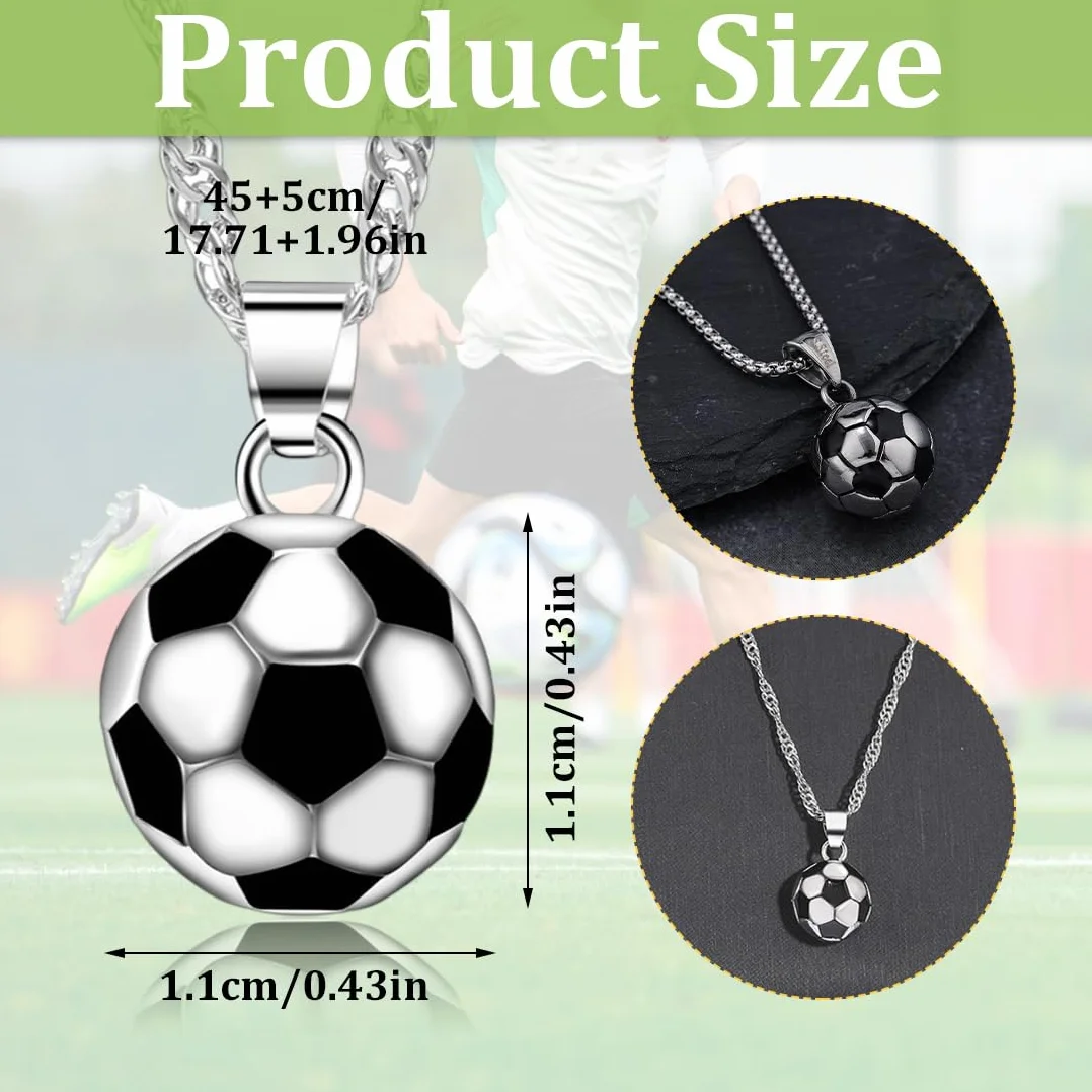 Collares para niño, 2 uds collar de fútbol colgante de fútbol collar de Metal aficionado al fútbol atletas Unisex