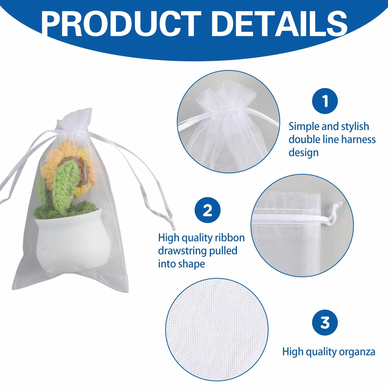 leruiyezs 100 Pcs Bolsas Organza,10x15 cm,Con Cordón,Blancas,para Regalos,Joyas,Dulces Lavanda,para Bodas,Cumpleaños,Navidad,Eventos,Recuerdos,Fiesta,Uso Decorativo,Bolsas Transparentes Para Regalos
