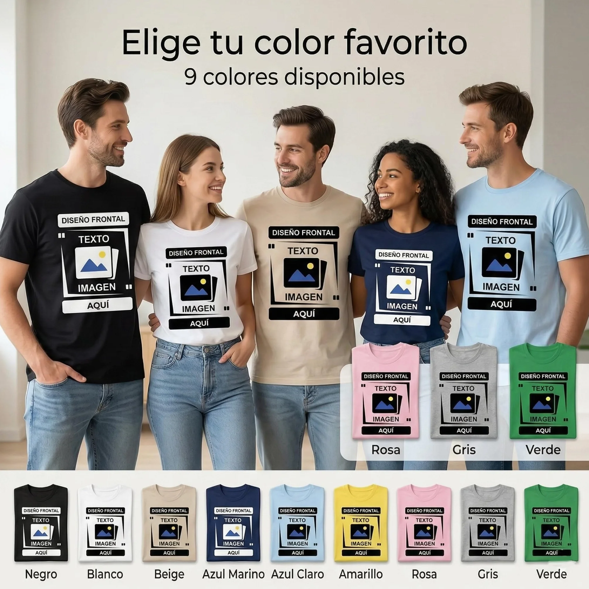 Camiseta Personalizada Foto Texto para Hombre y Mujer Camisetas Personalizadas 100% Algodón | Diseña Tu Propia Camiseta Doble Cara para Regalo, Cumpleaños, Empresa, Despedida