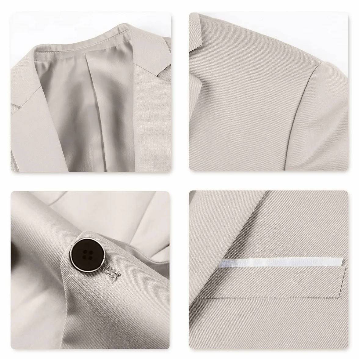 Allthemen Trajes para Hombre 3 Piezas Slim Fit Boda Esmoquin Formal Un botón Cerrar Blazers Chaqueta Chaleco Pantalones