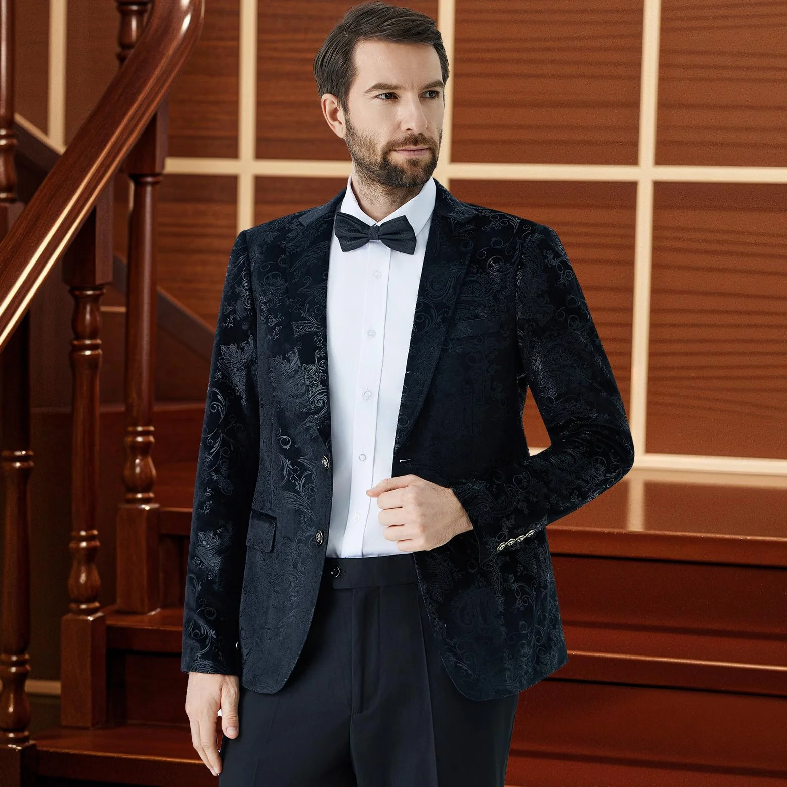 Blazer para Hombre de Lentejuelas Chaqueta Elegante con Purpurina Dorada Blazers Casual de Boda