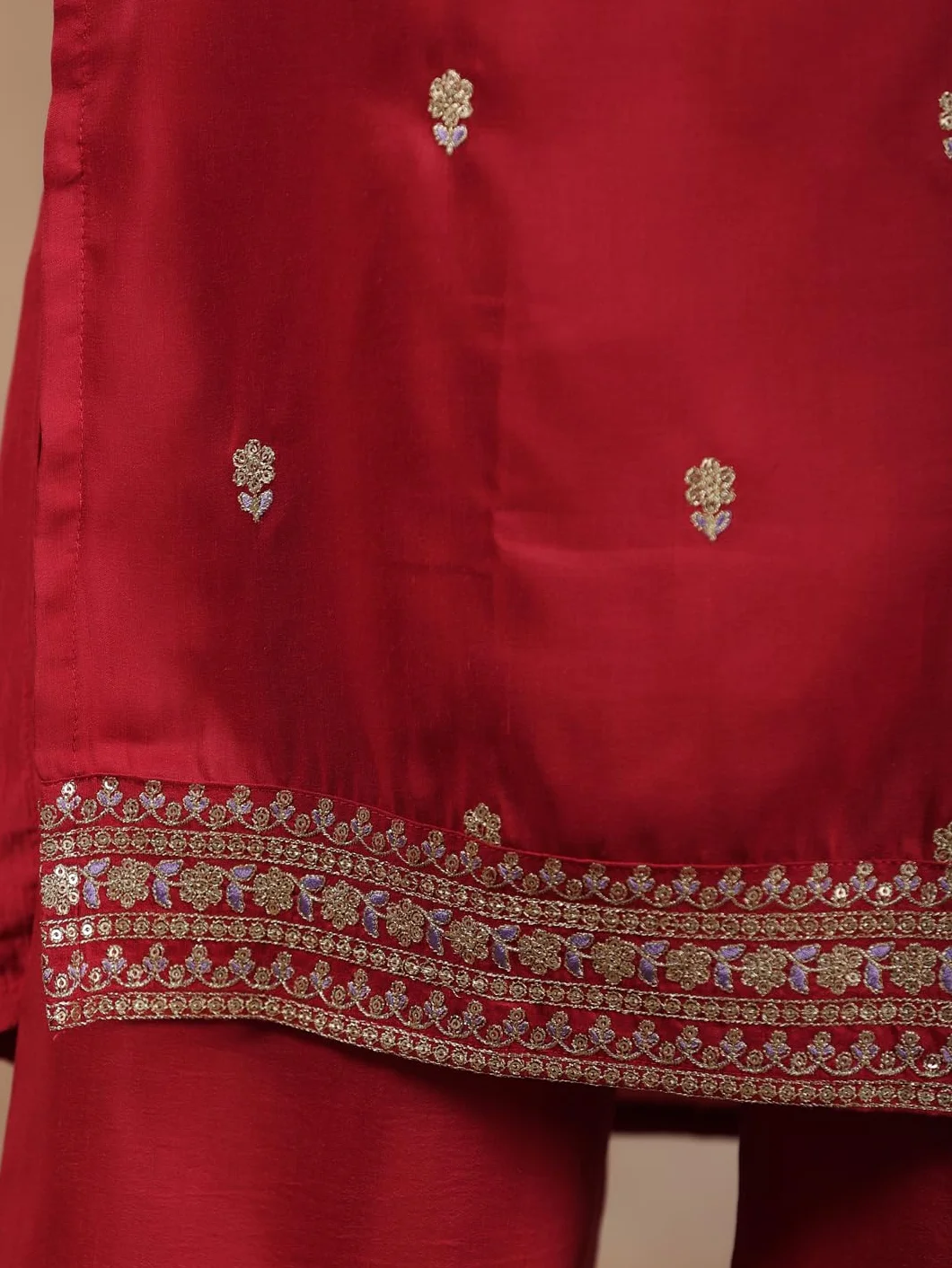 ishin Zari Work - Kurta recta para mujer, diseño étnico