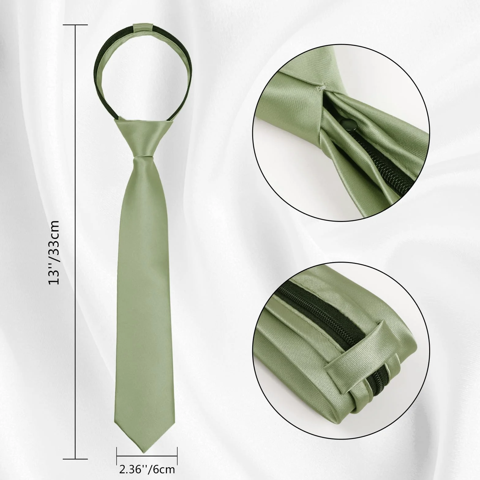 Alizeal Corbata Pre-atada con Goma Elástica,Ancho de 6cm, Color Sólido