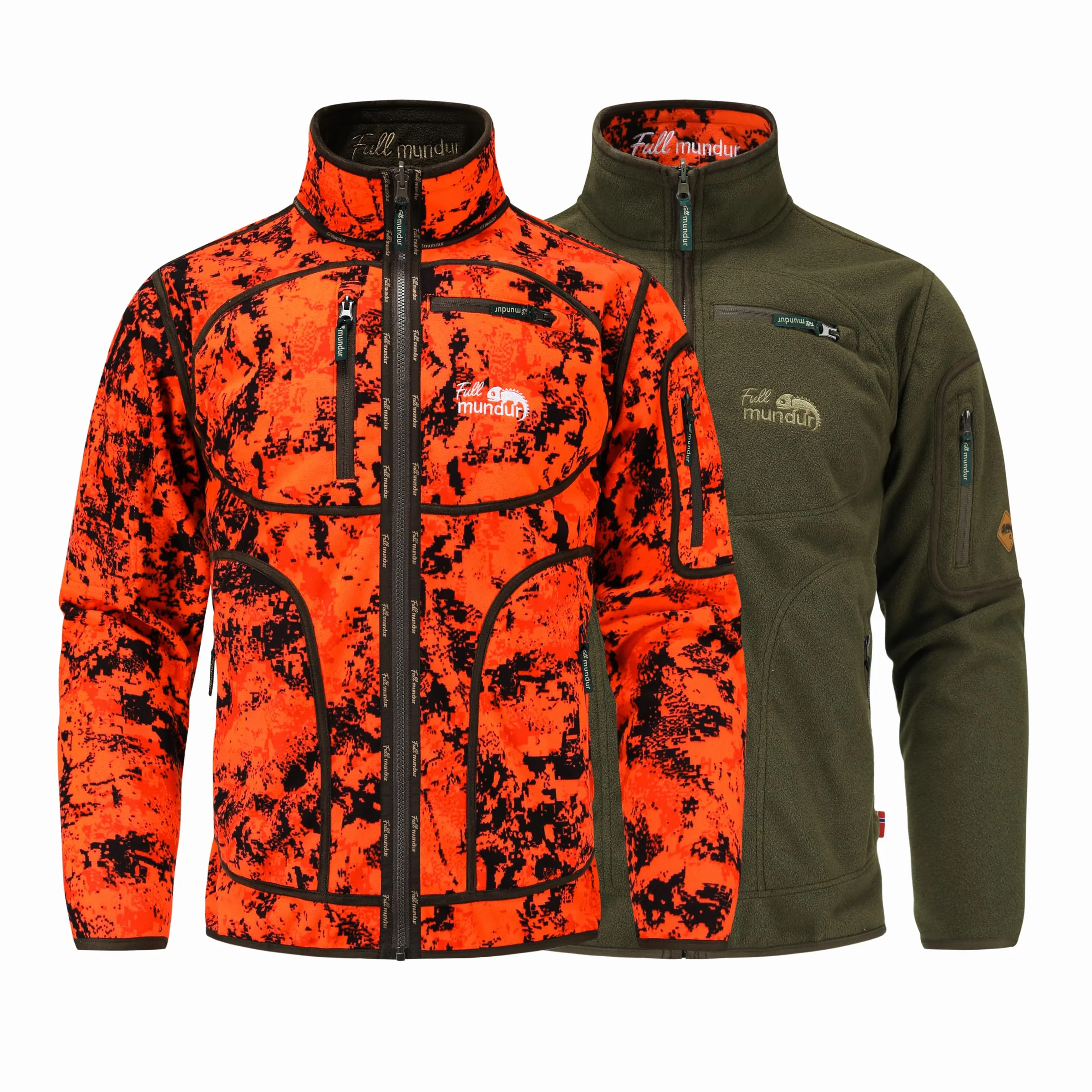 Chaqueta de Caza Naranja Blaze Camo Chaqueta Reversible Naranja para Hombre Cortavientos Impermeable
