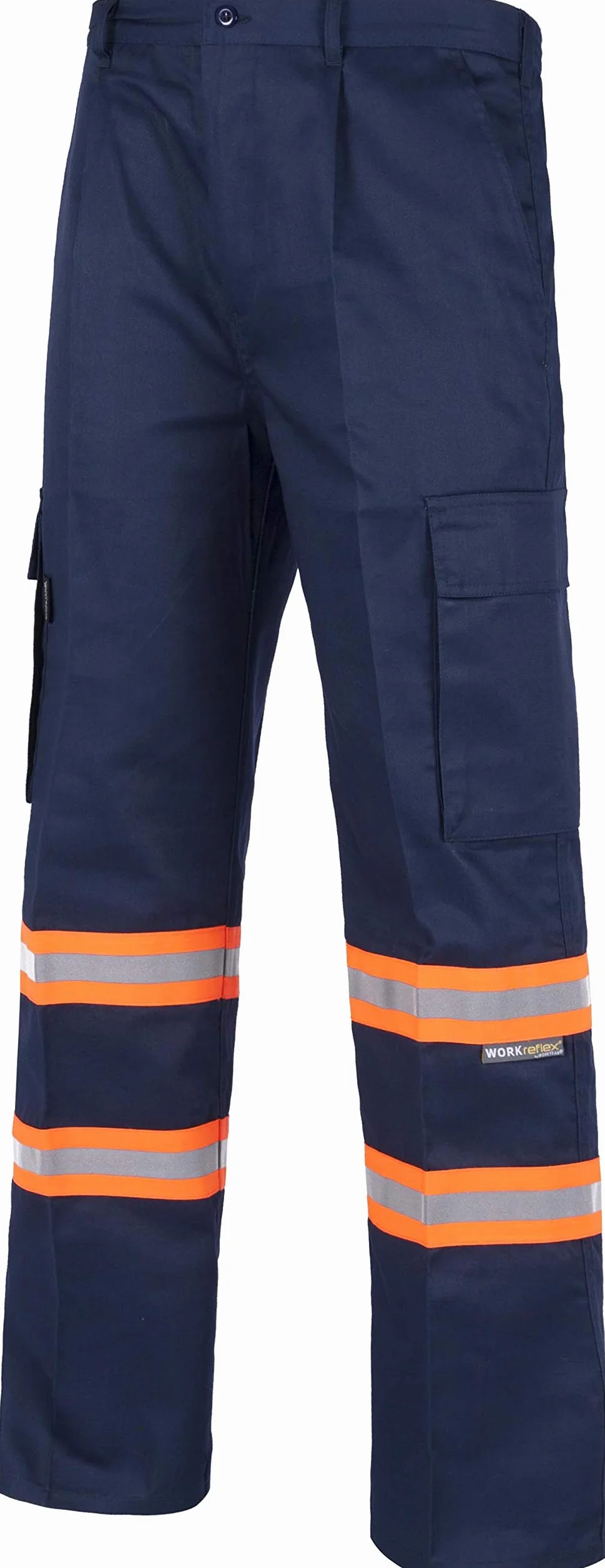 WORKTEAM Pantalón de Trabajo Reflectante EN 17353 Bolsillos Cintura Elástica