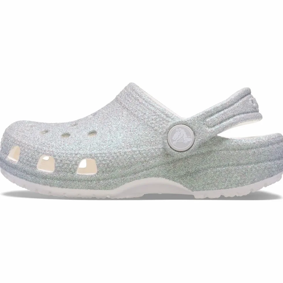 Crocs Classic Iridescent Glitter Cgk, Zuecos Unisex niños, Blanco, 32/33 EU