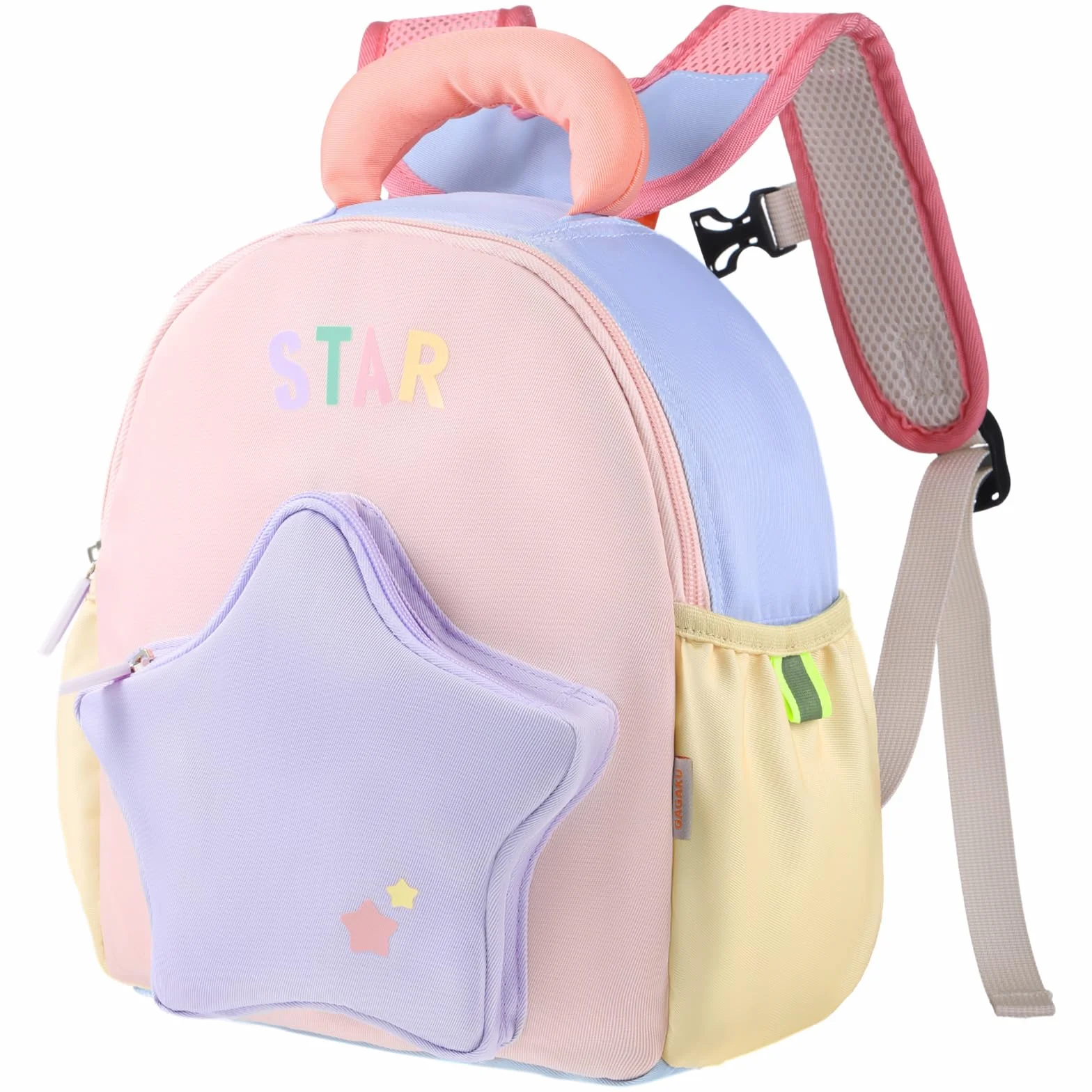 GAGAKU Mochila Infantil Guarderia para Niñas de 2-4 años, 30 cm Mochila Pequeña Escolar Mochila de Jardín Infantil Mochila de Viaje Transpirable Cómod - Estrellas