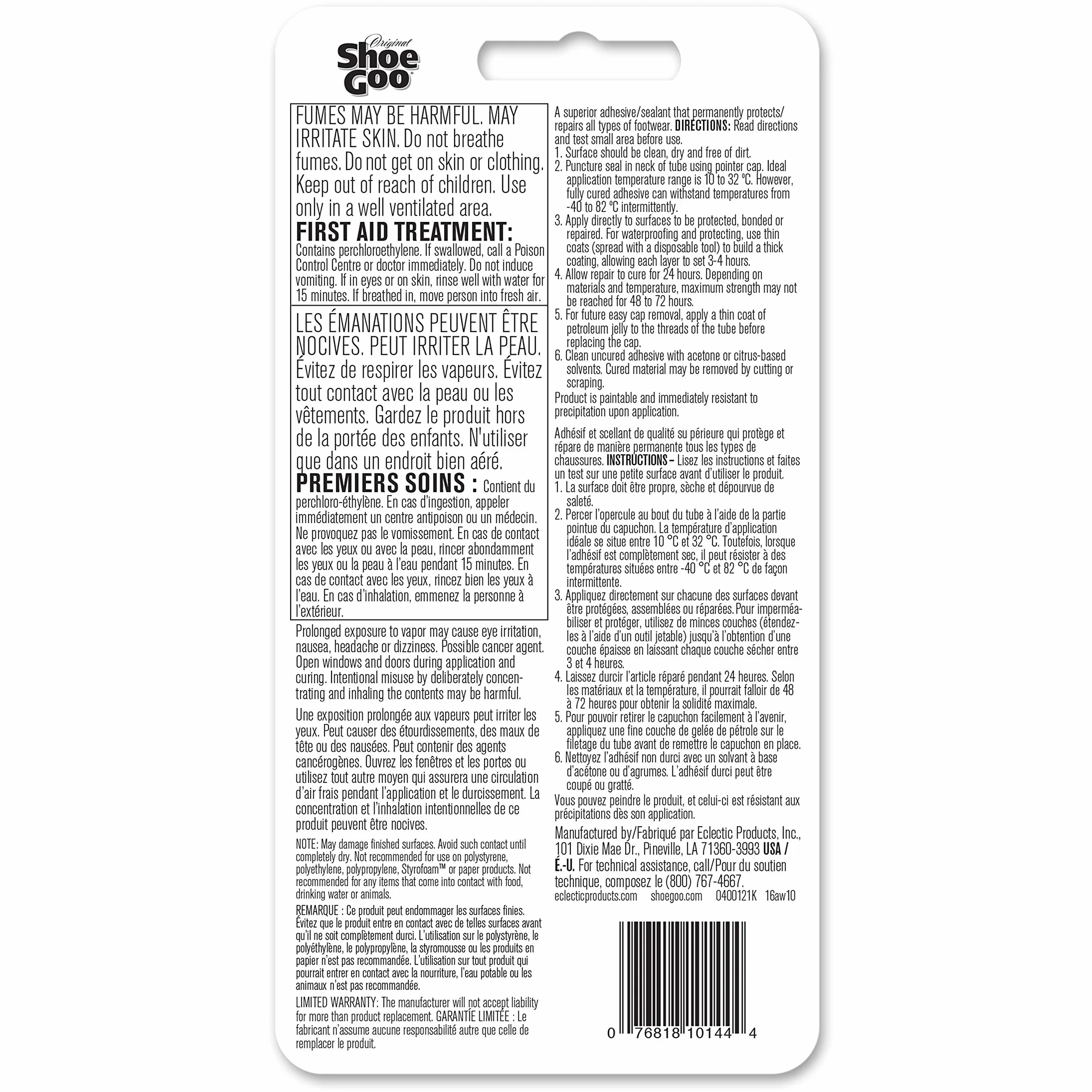 SHOE GOO Translucide 29.5ml Colle réparation Chaussures