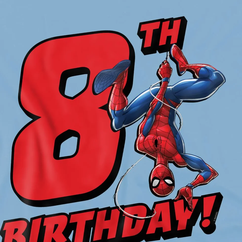 Marvel Spiderman Birthday 8 Unisex Kids T Shirt Camisa Unisex niños (Pack de 1)