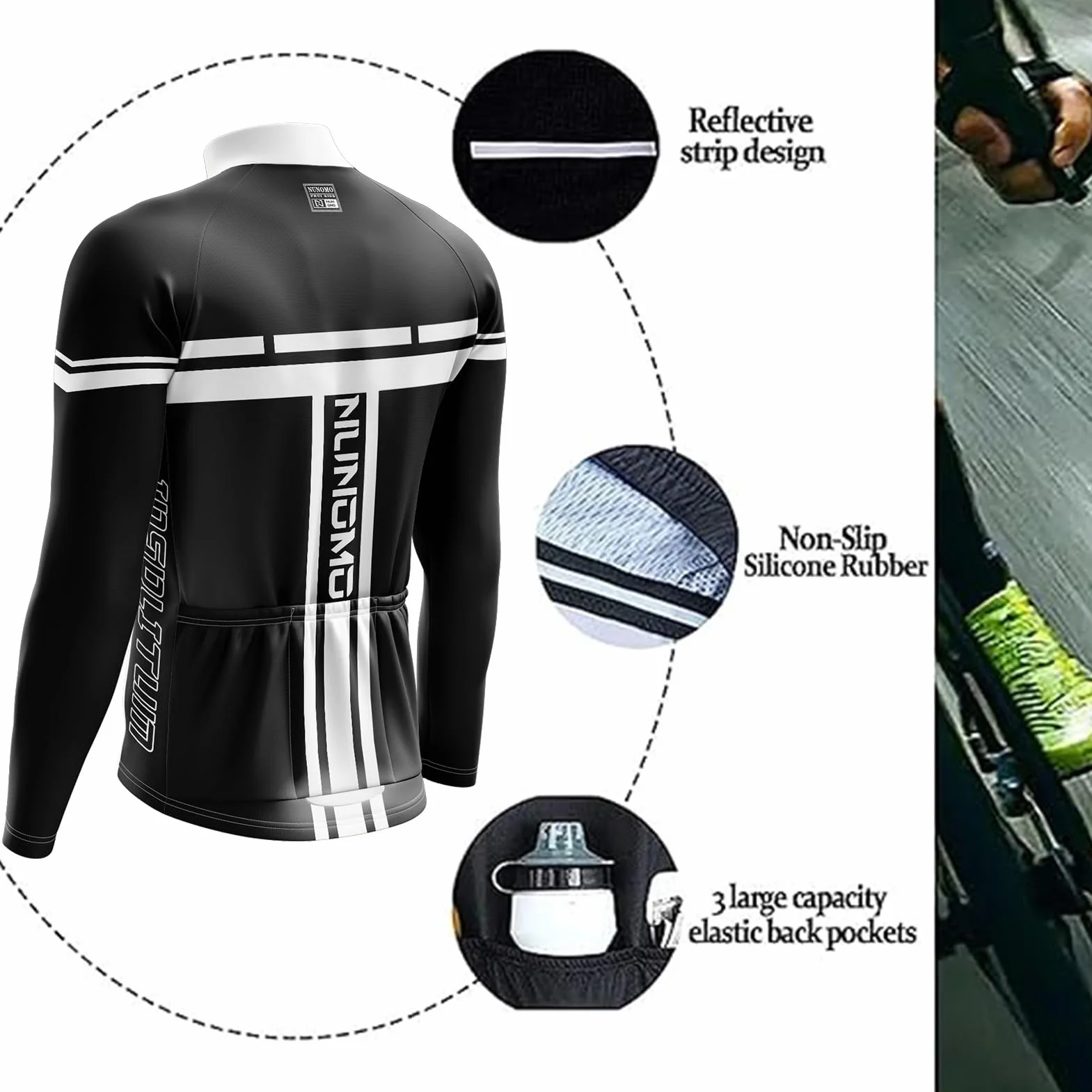 Hombre,Manga Larga Transpirable + Culottes Bici 9D Gel Equipos Conjunto Ciclismo Manténgase abrigado en Invierno,Traje de Ropa de Bicicleta de Montaña MTB Ciclista..
