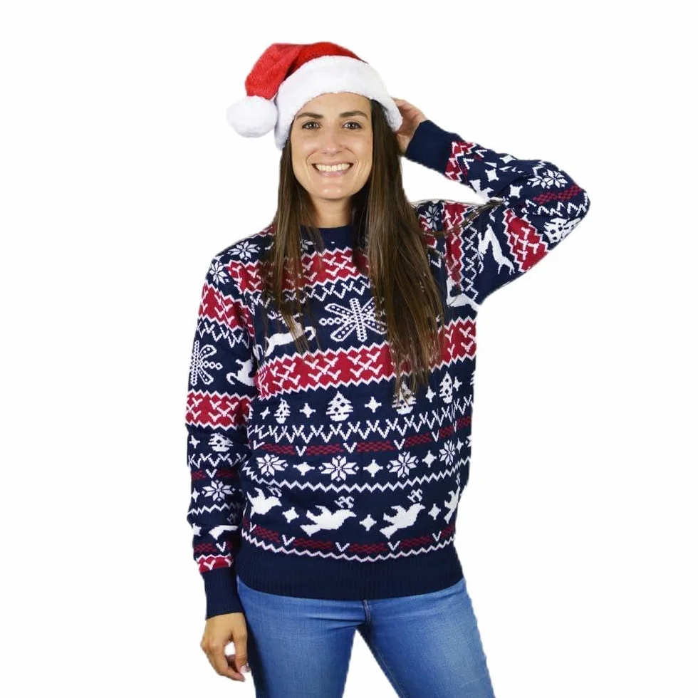 Jersey Navideño para Mujer, Hombre y Niños Renos y Motivos Navideños