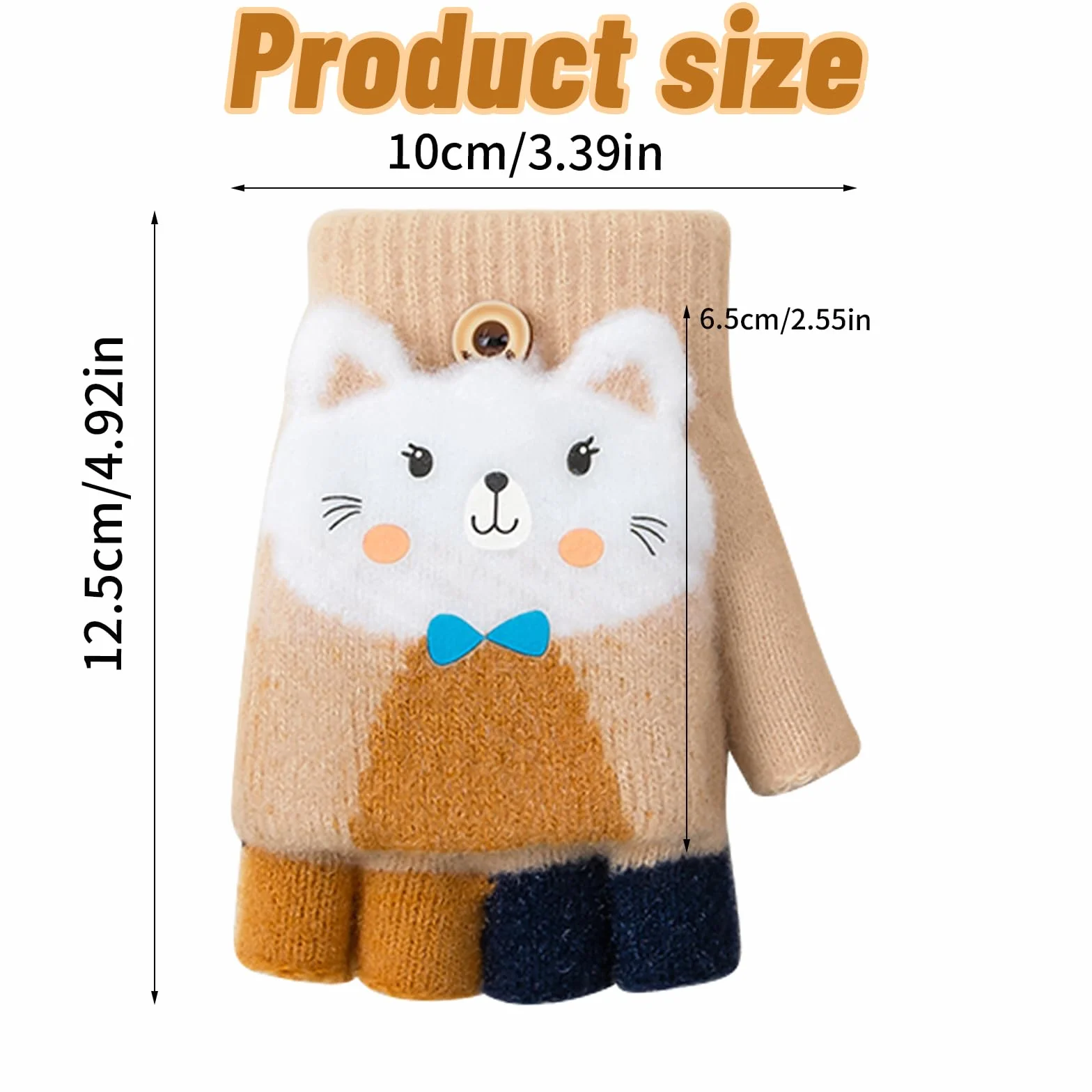 Guantes de Invierno Convertibles para Niños y Niñas de 6 a 15 Años - Térmicos, Sin Dedos, Con Tapa Abatible, Cálidos y Elásticos