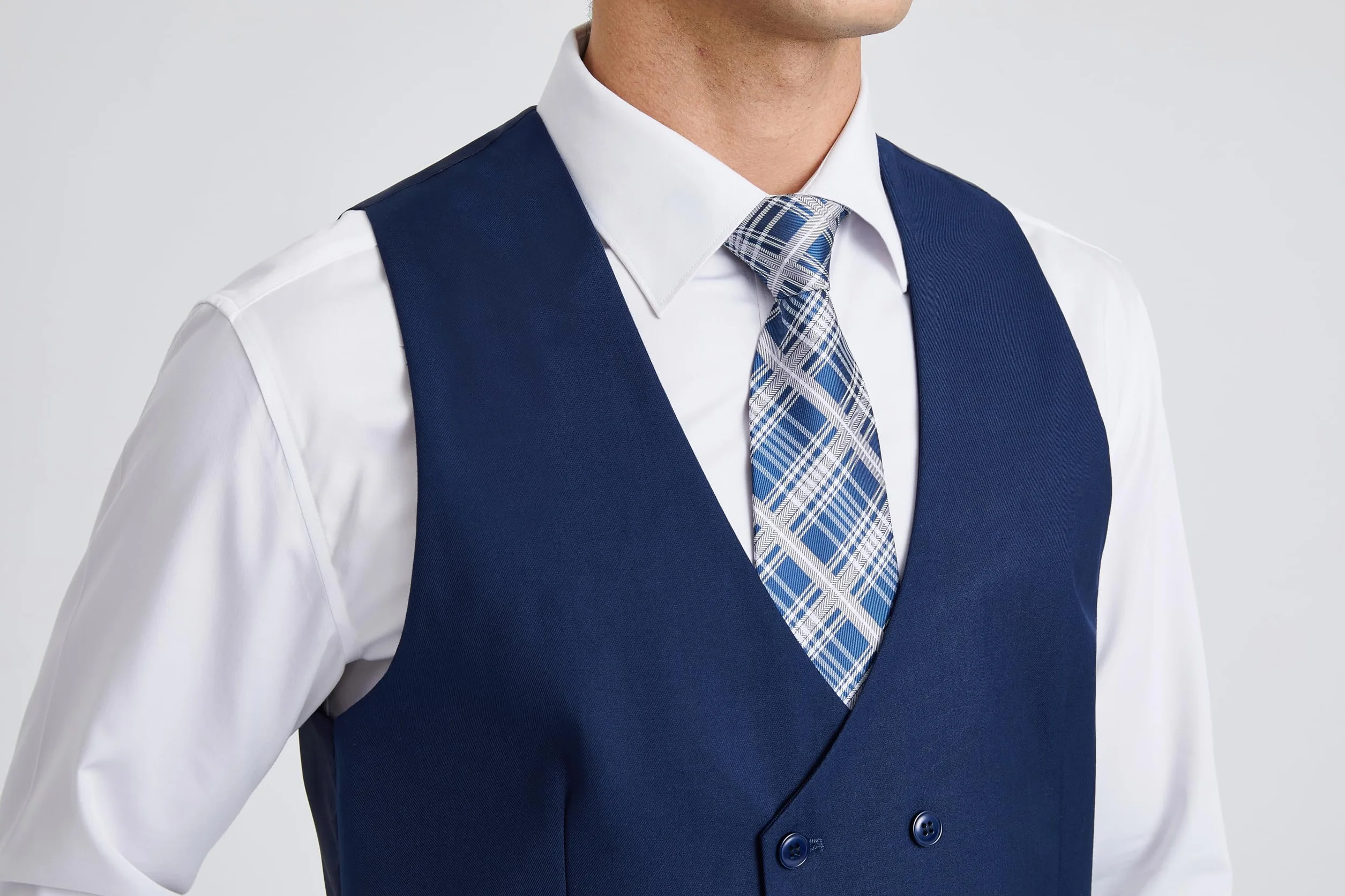 Enlision Chaleco de hombre de Doble Botonadura con Cuello en V Slim Fit Traje Chaleco Casual Formal Business Vestido Chaleco