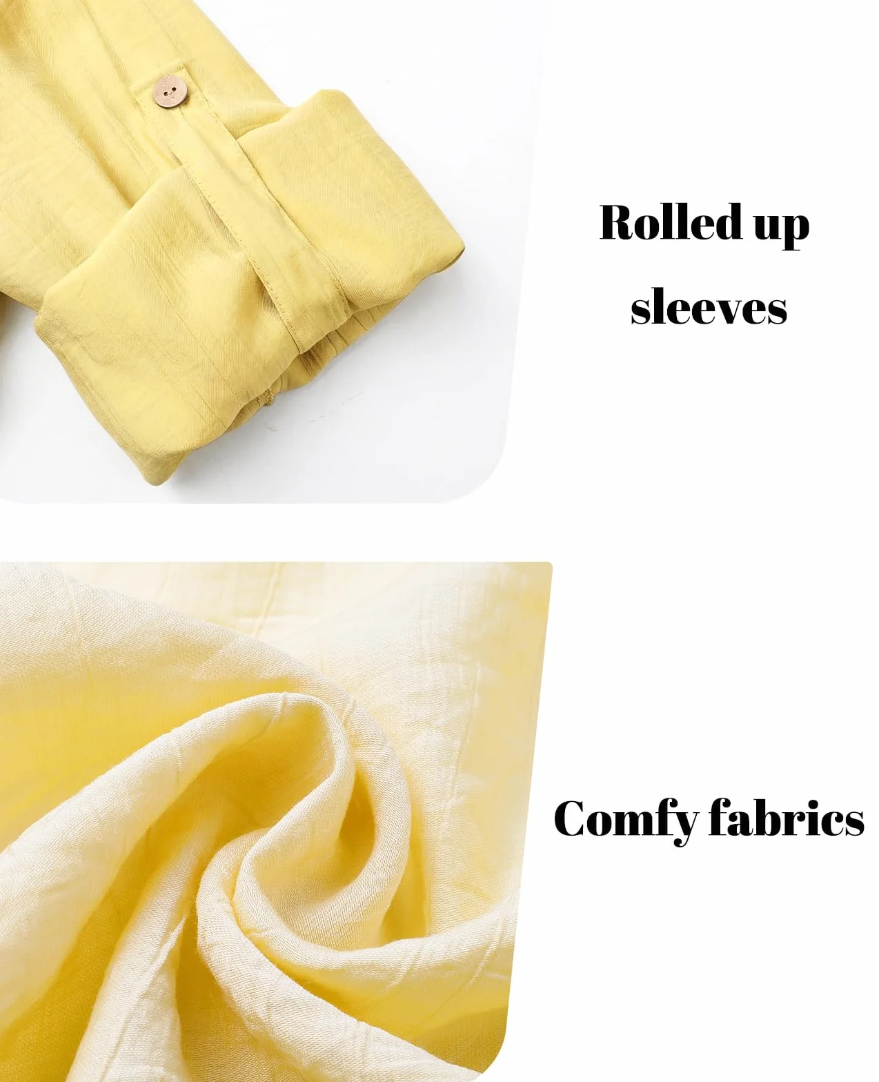 Adigaber Chándal de Manga Larga para Mujer Camisa con Botones y Holgado Cintura Alta Pierna Ancha Cordón Pantalones con Bolsillos
