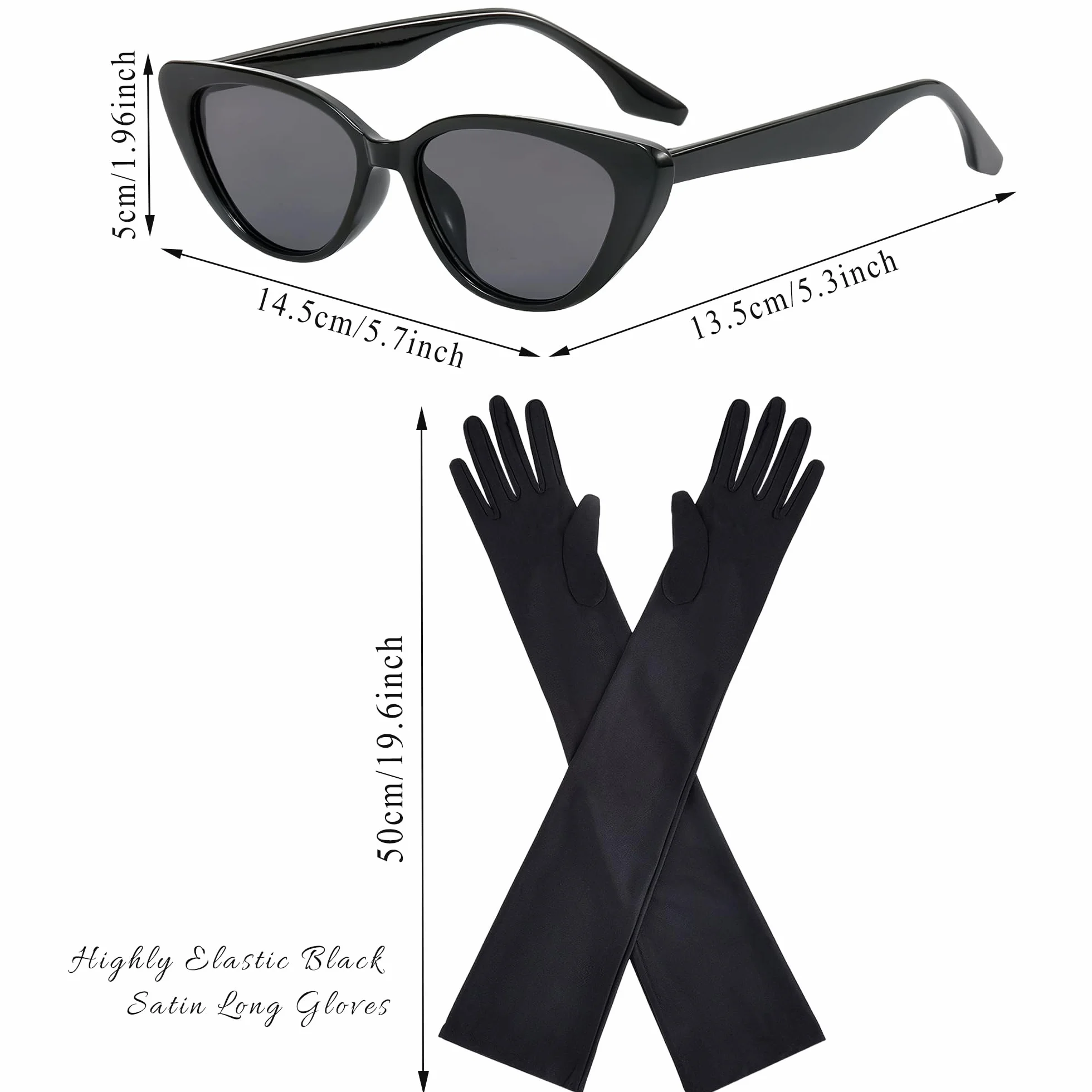 Horolam 6 accesorios de los años 20, accesorios retro de los años 20 para mujer, collar de perlas, aretes, soporte para cigarrillos, guantes, gafas de sol