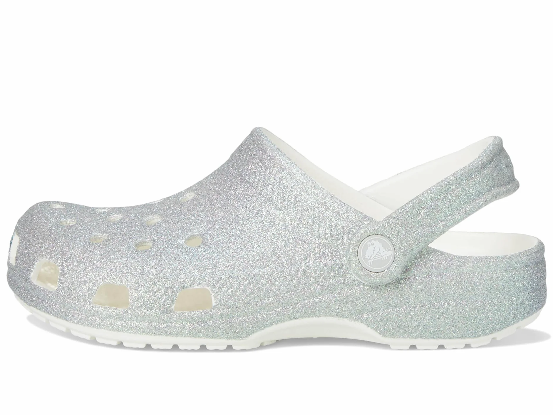 Crocs Classic Iridescent Glitter Cgk, Zuecos Unisex niños, Blanco, 34/35 EU