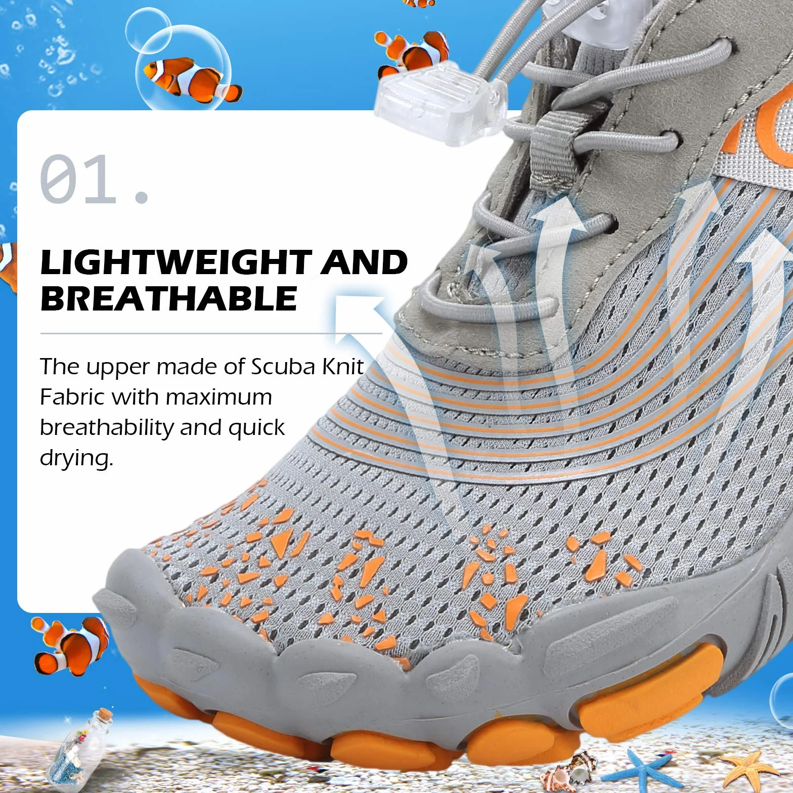 DimaiGlobal Calzado Descalzos Niñas Niños Zapatillas de Trail Running Barefoot Secado Rápido Zapatos de Agua Transpirable Antideslizante para Playa 29EU Gris
