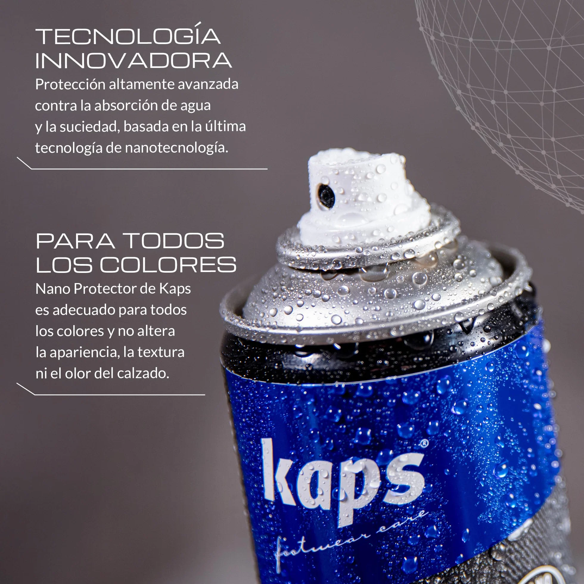 Kaps Nano Protector, Set de 2x 400ml, Spray Protector de Calzado Resistente al Agua para Cuero, Nobuck, Ante, Textiles y Materiales TEX, Repele la Humedad y la Suciedad
