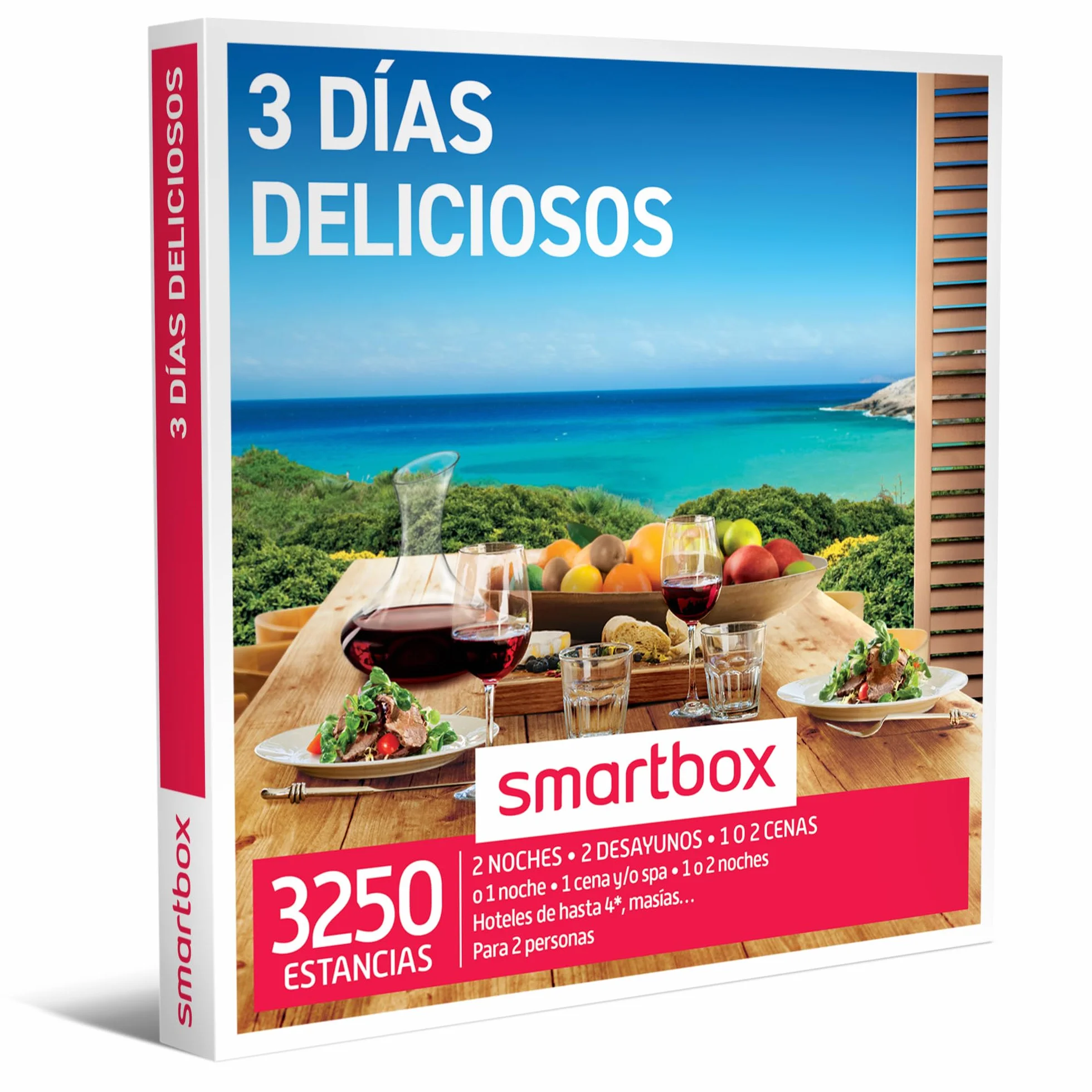 Smartbox - Caja Regalo 3 días deliciosos - Idea de Regalo para Parejas - 1 o 2 Noches, Desayuno y Cena para 2 Personas