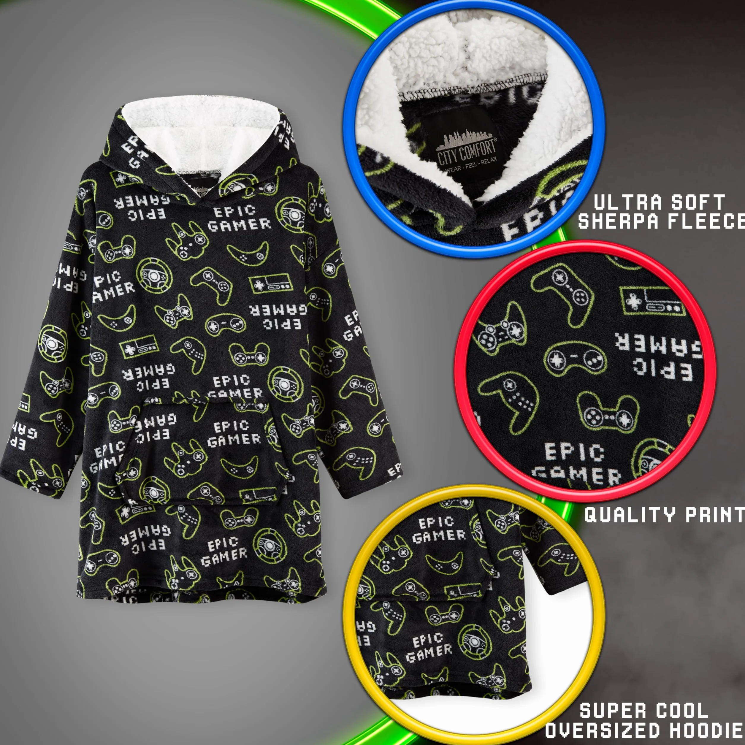 CityComfort Sudadera Niño Divertida - Sudadera Manta para Niños