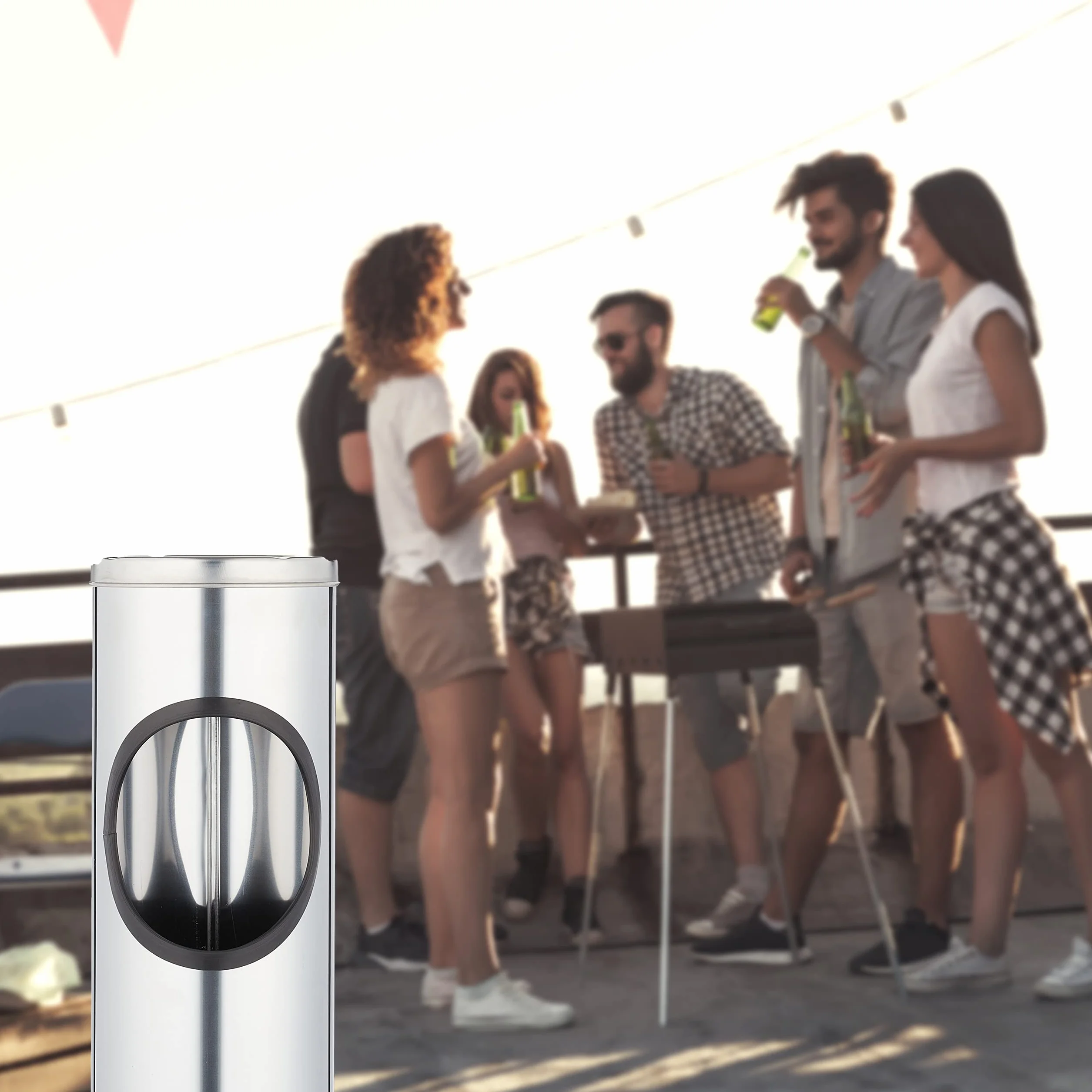 Acero Inoxidable - Cenicero de pie - Ideal comercios y Locales