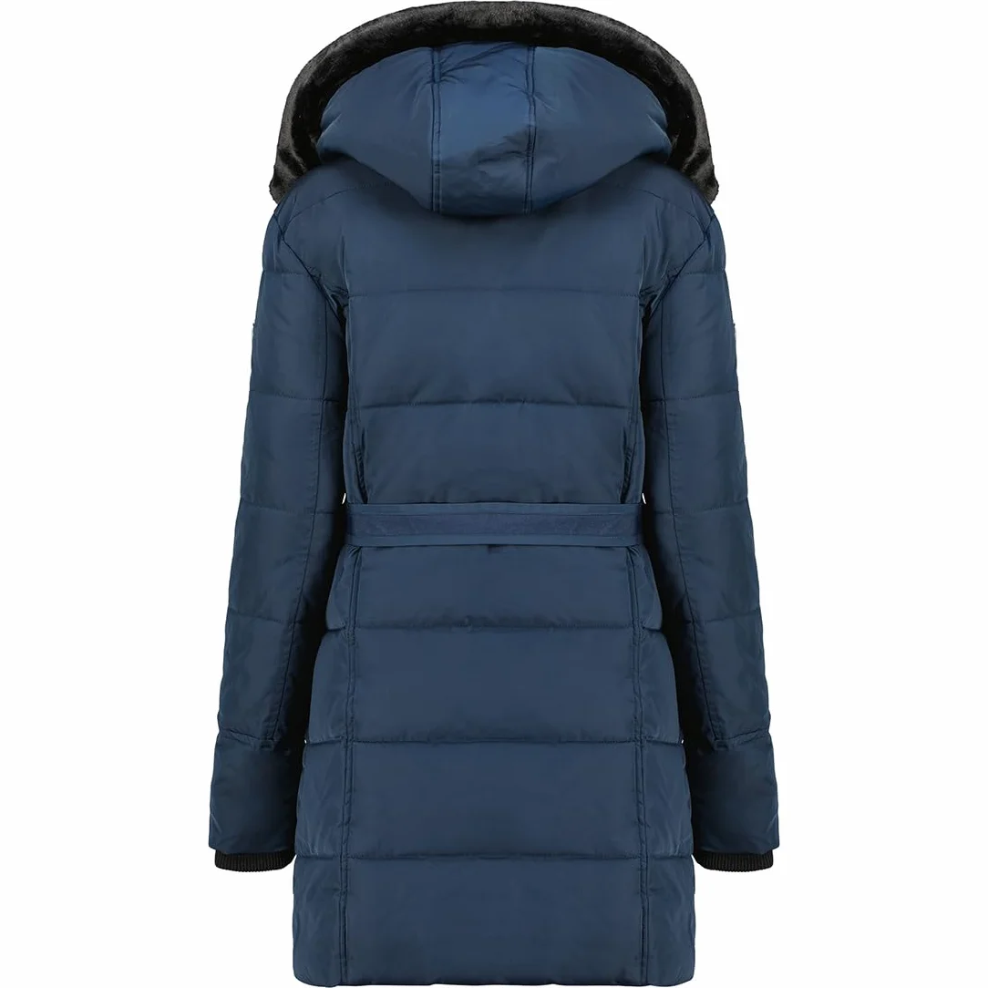 Canadian Peak Bettineak Lady - Chaqueta Mujer Cálida Esqui - Abrigo Para Mujeres Con Capucha Sintética - Parka Elegante A Prueba De Viento - Otono Invierno Primavera (Marino M)