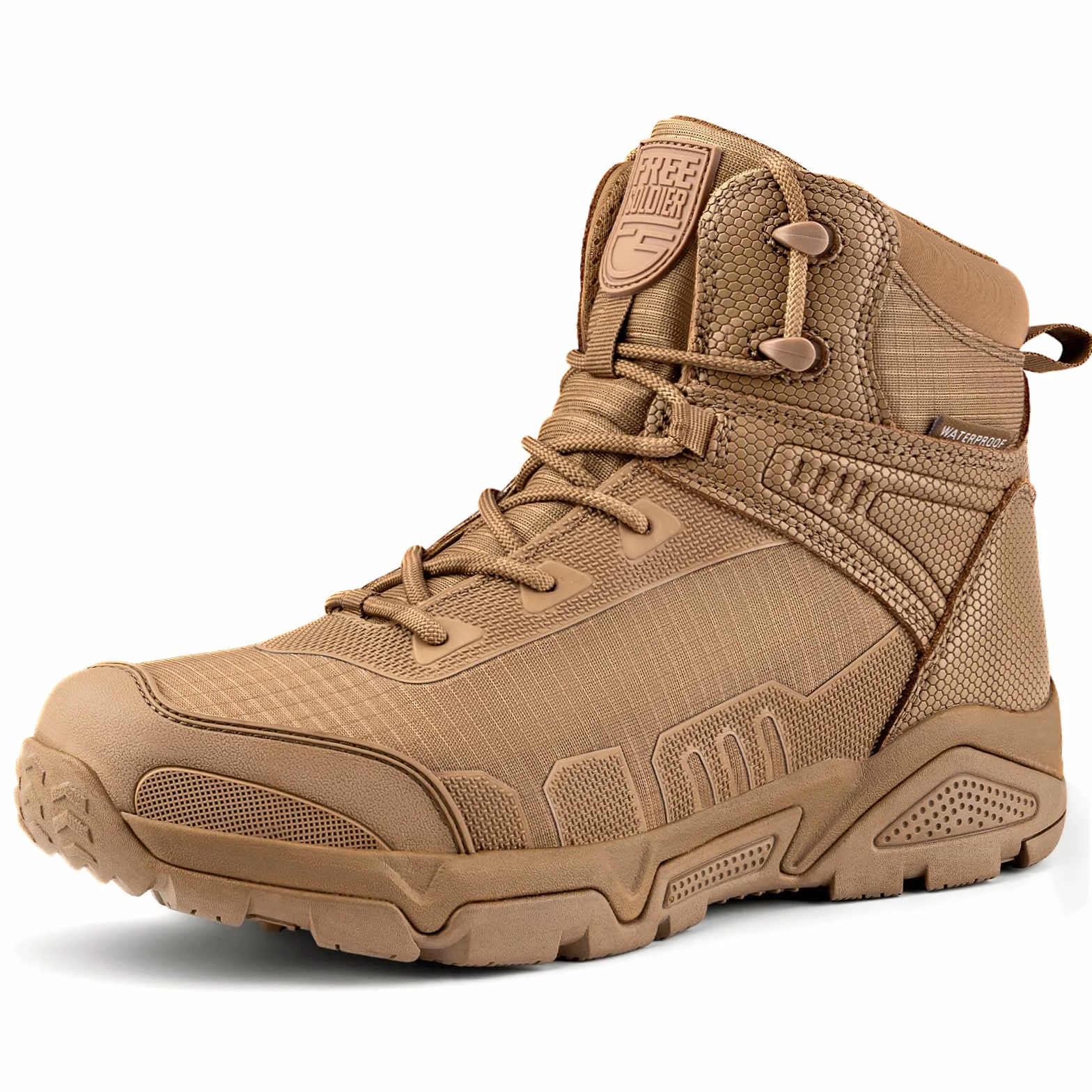 FREE SOLDIER Botas de Escalada Impermeable Tacticas Hombre Botas Militares Transpirables Botas de Seguridad Hombre Trabajo Ligeros Zapatos de Montaña Trekking