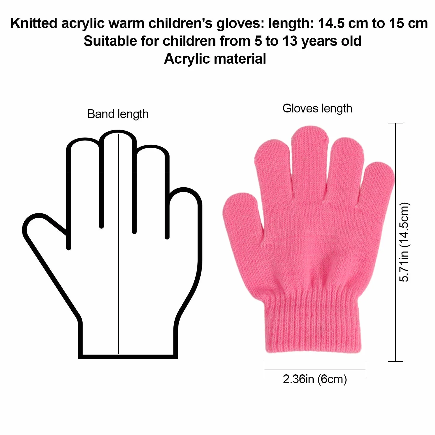 QKURT 6 Pares Guantes de Invierno para Niños,Invierno Guantes Guantes Calientes Guantes de dedos completos para Niños Niñas