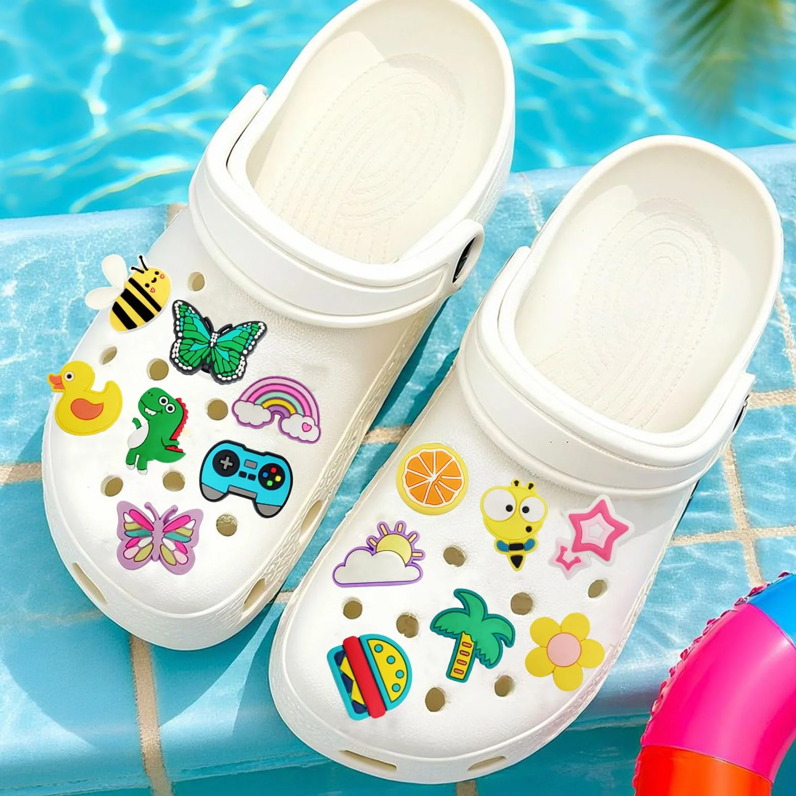 100 pcs Adornos para Zapatos, Shoe Charms, Adornos de Zapatos, Decoración de Zapatos, para Accesorios de Bricolaje, Sandalias, Decoración Superior