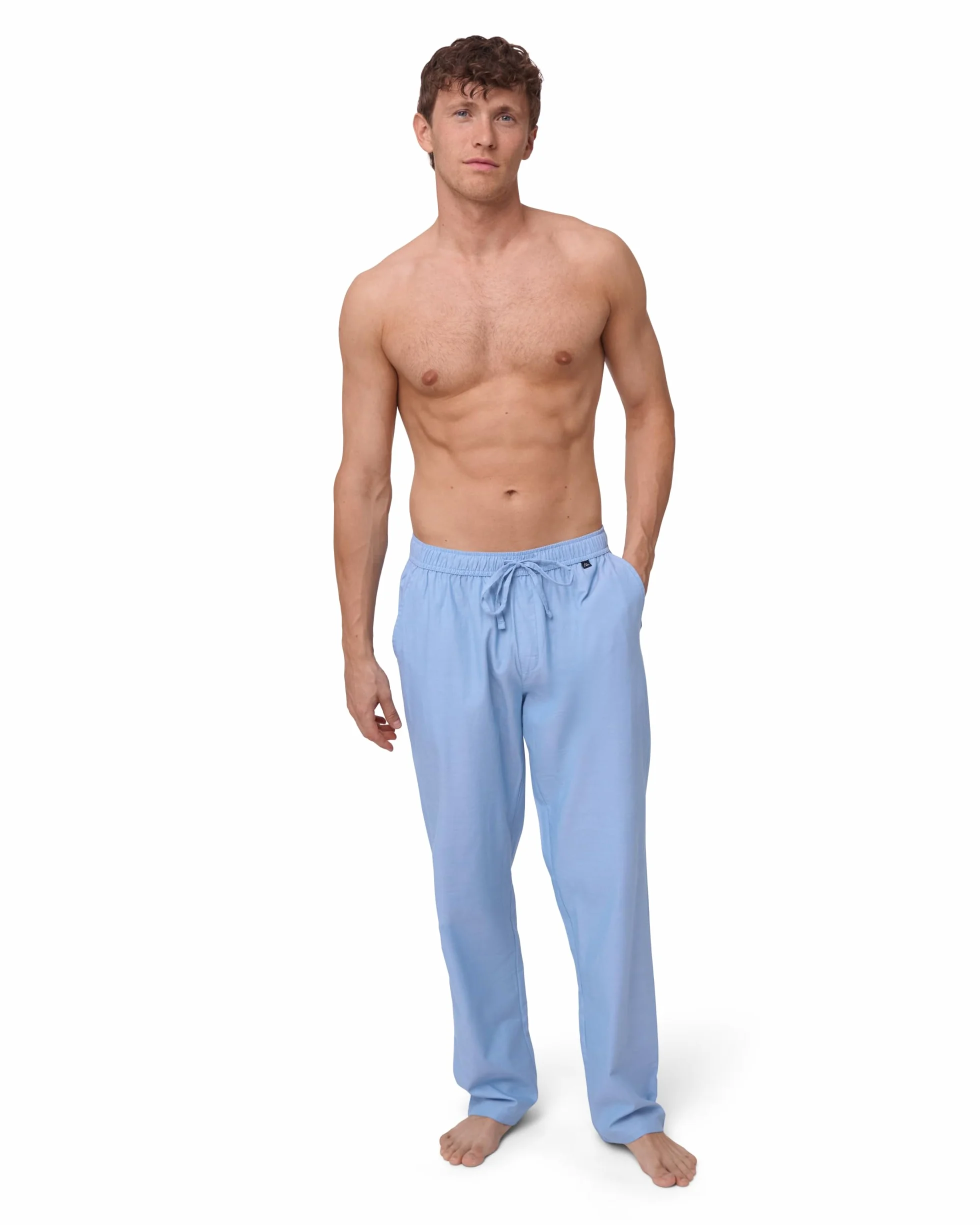 DANISH ENDURANCE Pantalones de Pijama para Hombre, 100% Algodón Orgánico, Forro Suave, con Cordón Ajustable y Ajuste Relajado con Bolsillos