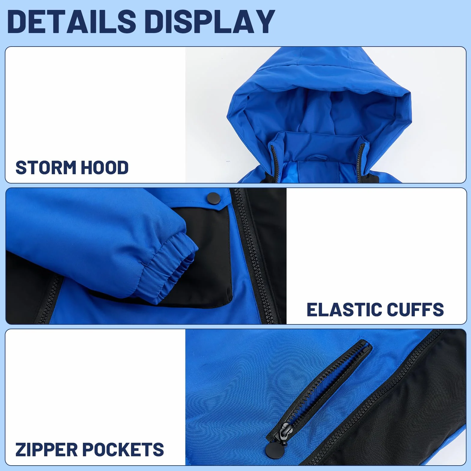 JiAmy Conjunto de 2 piezas de traje de nieve para niños, chaqueta acolchada con capucha y pantalones de nieve, traje ultraligero para niño y niña