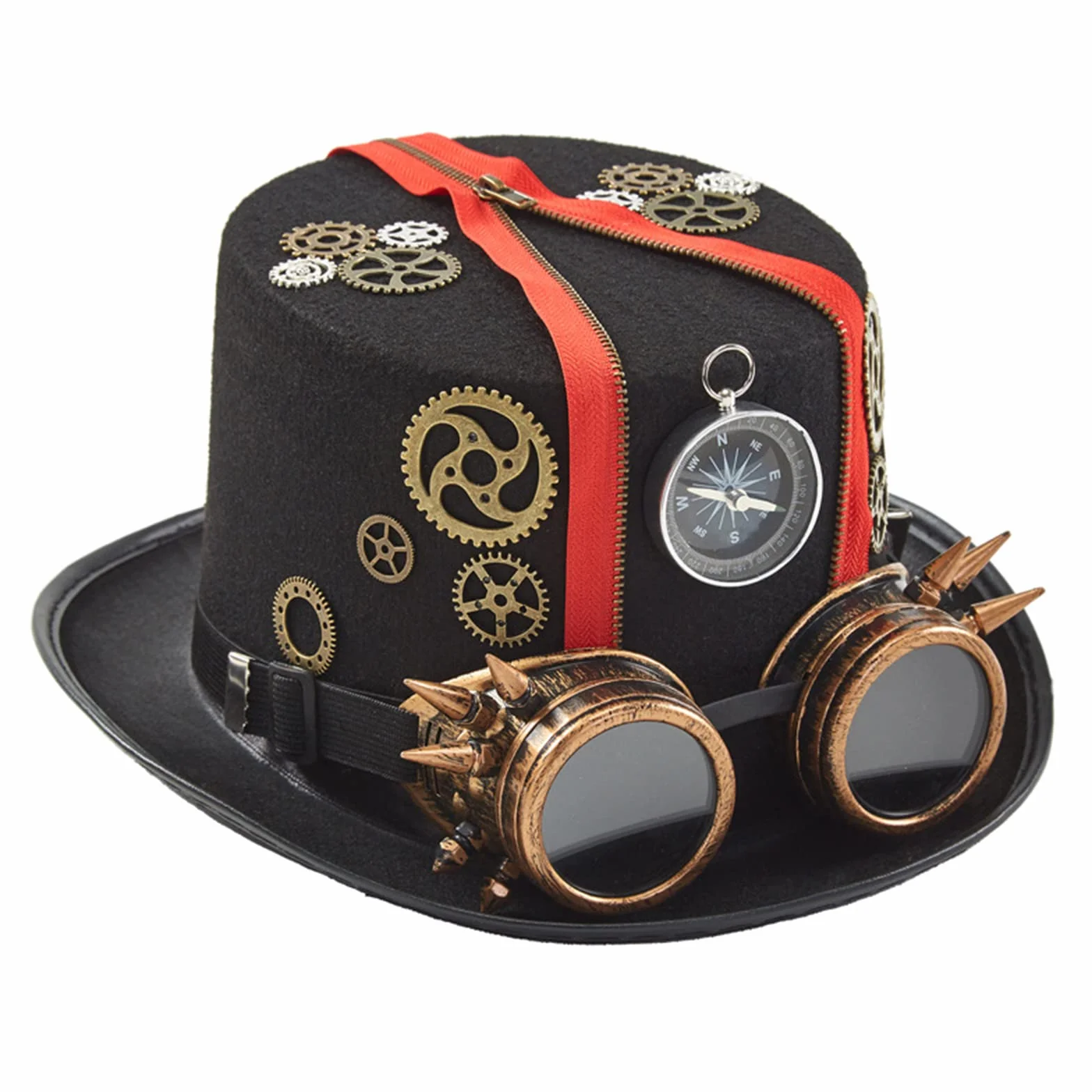 Sombrero de Copa Steampunk con Gafas Sombrero Steampunk Sombrero de Viajero del Tiempo Steampunk Accesorios Steampunk Sombrero Bombín Steampunk
