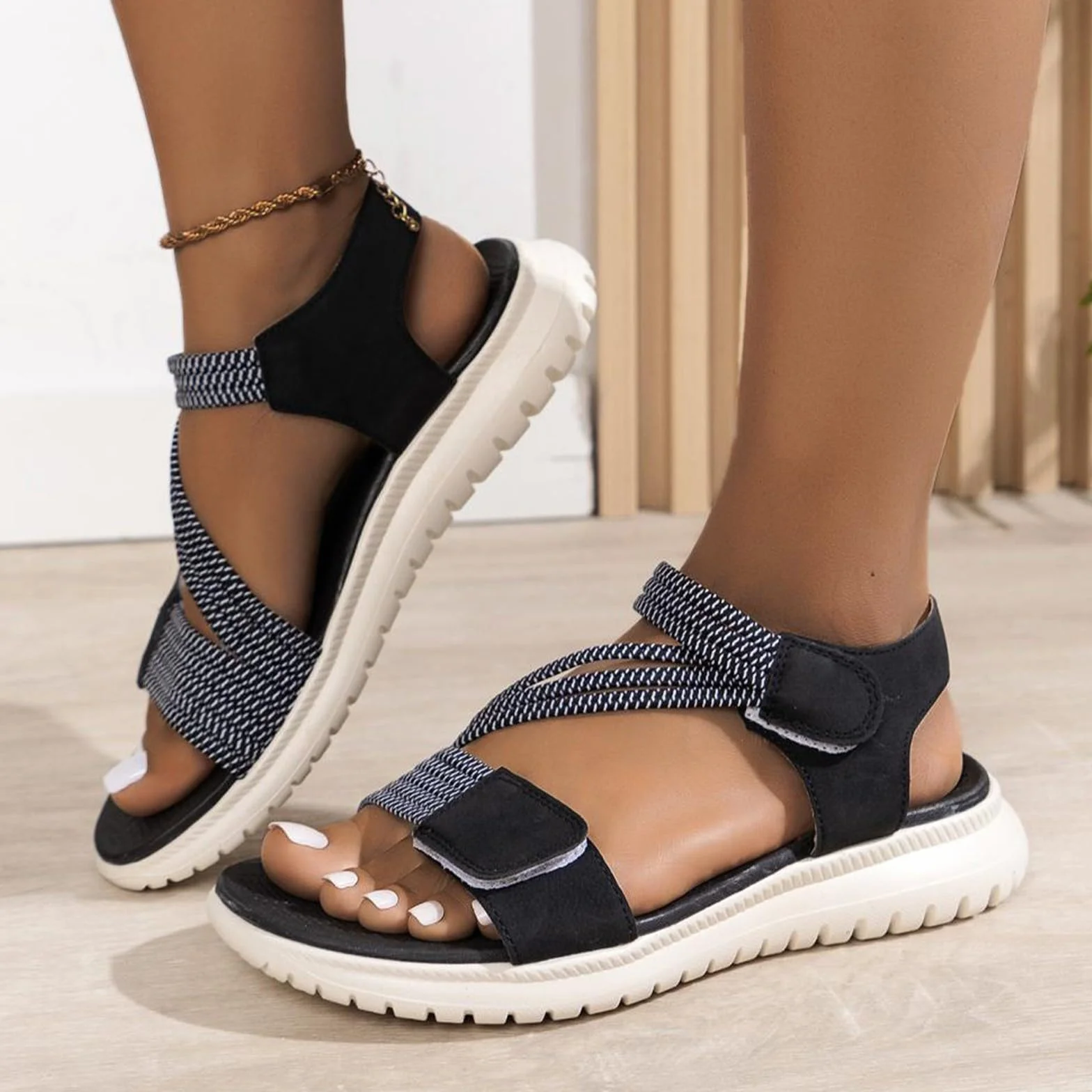 Genérico Sandalias Mujer Verano Zapatos Comodas Deportivas Barefoot Zapatillas Trekking Sapatos Planas Calzado Ergonómicas Sneakers Horma Ancha Sapatilhas Amortiguación Shoes