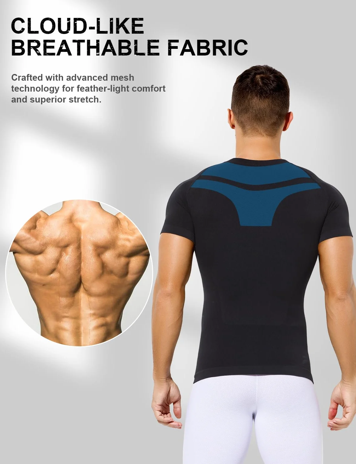 Casey Kevin Camisa Compresión Hombre Manga Corta, Faja Reductora Compresión Adelgazante para Hombre, Camisetas Interiores Delgadas para Abdominales Body Shaper